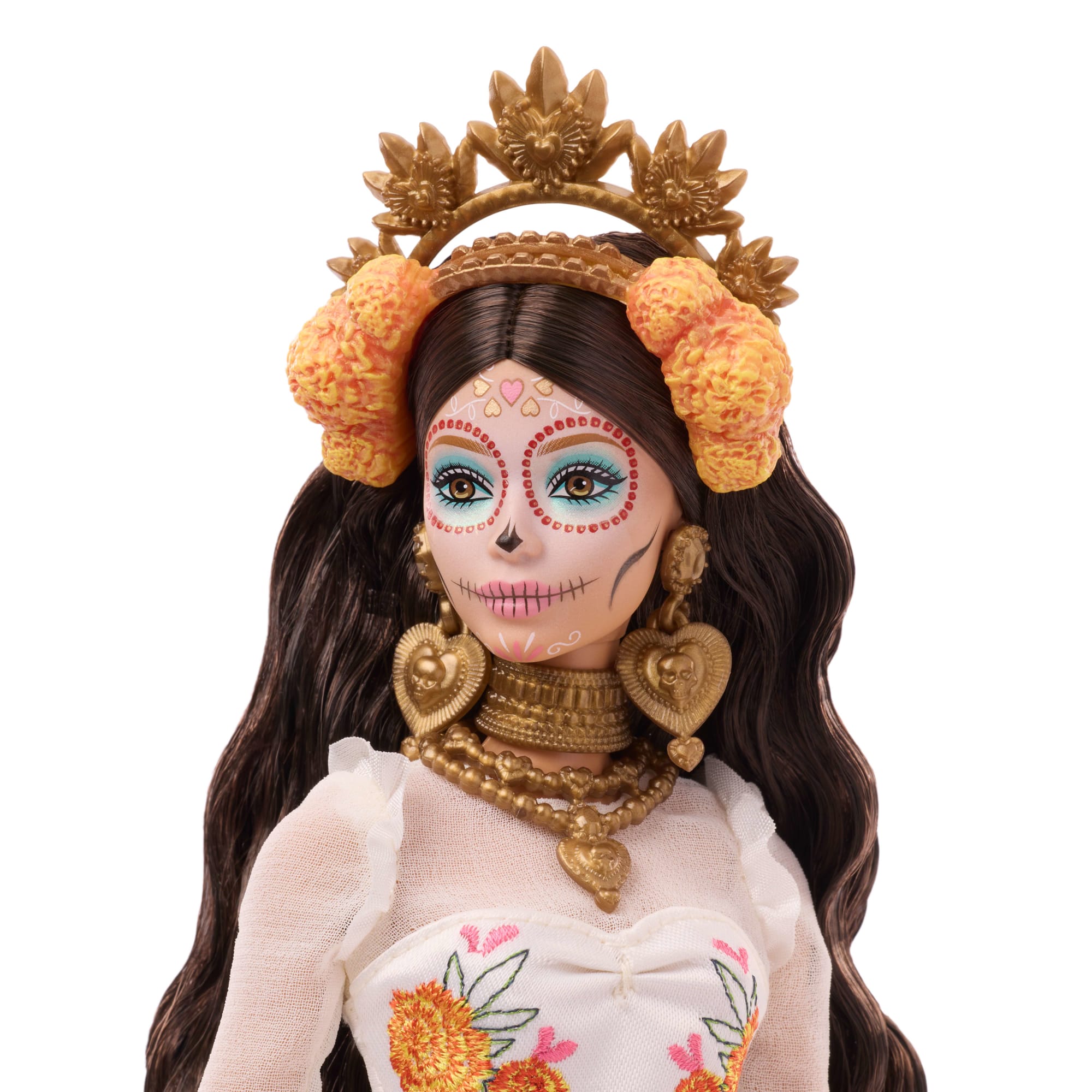 Barbie Signature Día De Muertos 2025 Κούκλα Με Εκρού Φόρεμα Με Βολάν