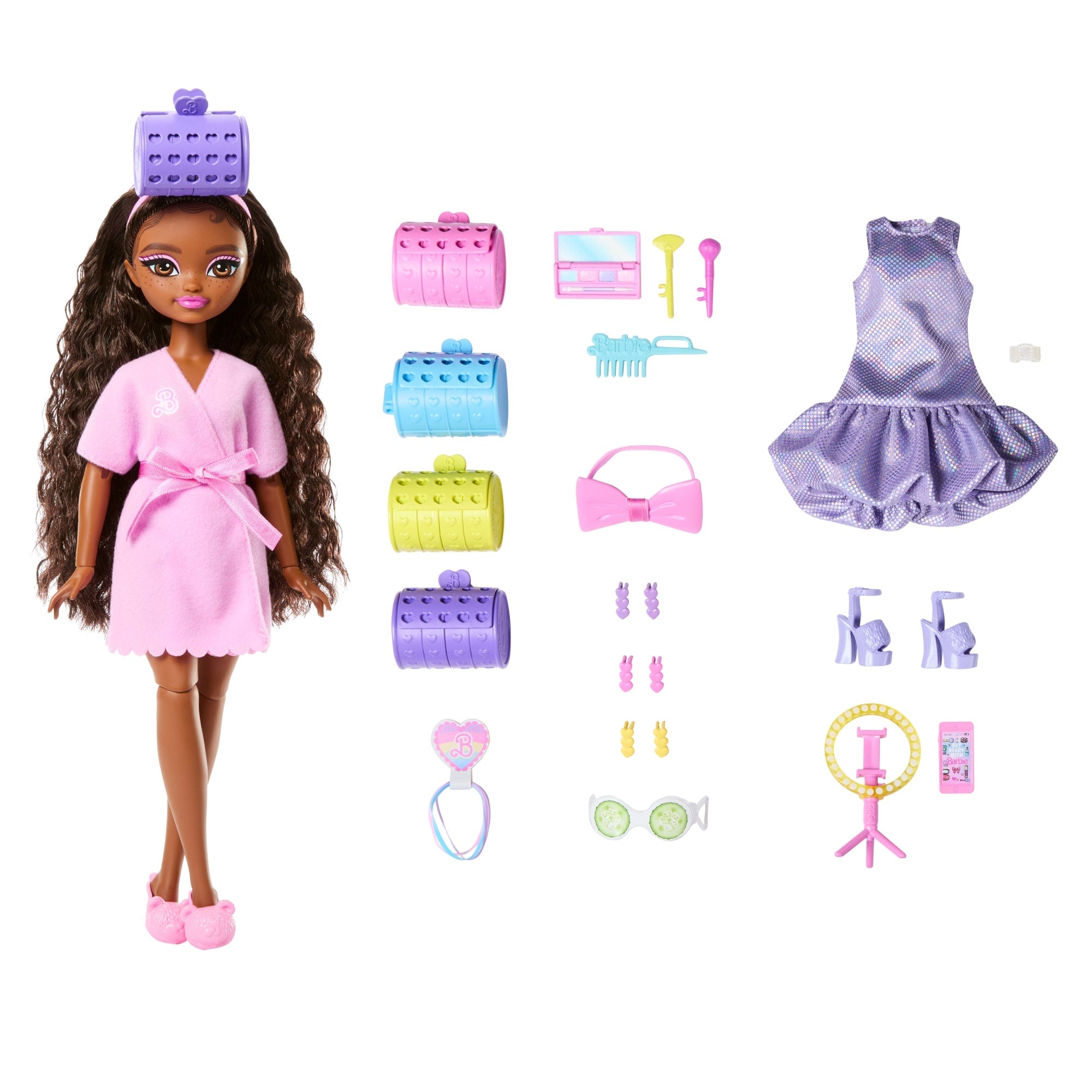 Barbie Dream Besties Brooklyn Wyszykuj się ze mną Lalka + akcesoria Zestaw Zabawka 4+