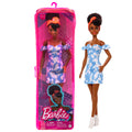 Barbie Fashionistas Puppe Im Schulterfreien Gebleichten Jeanskleid, Schwarze Haare, Bandana, Für Kinder Von 3 Bis 8 Jahren