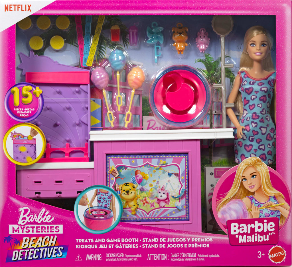 Barbie Mysteries: Beach Detectives Playset Con Bambola Barbie 'Malibu', Gioco E Zucchero Filato E Accessori