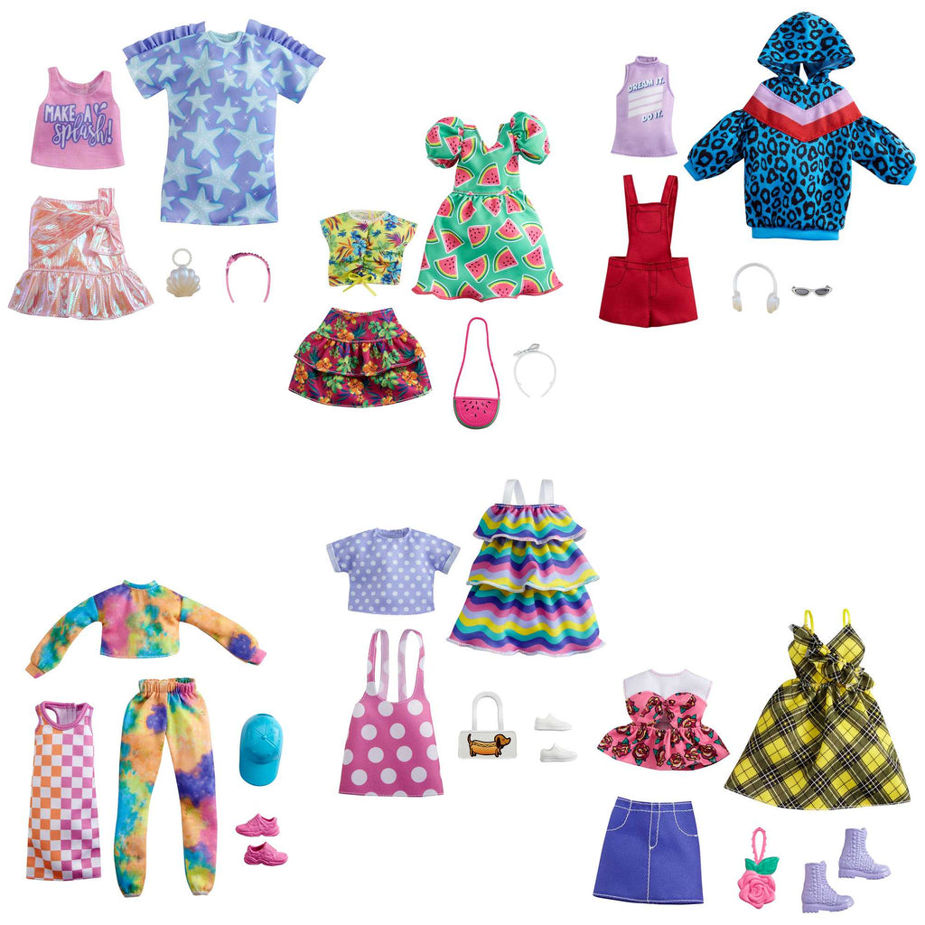 Barbie Abiti: 2 Outfit E 2 Accessori Per Bambola Barbie