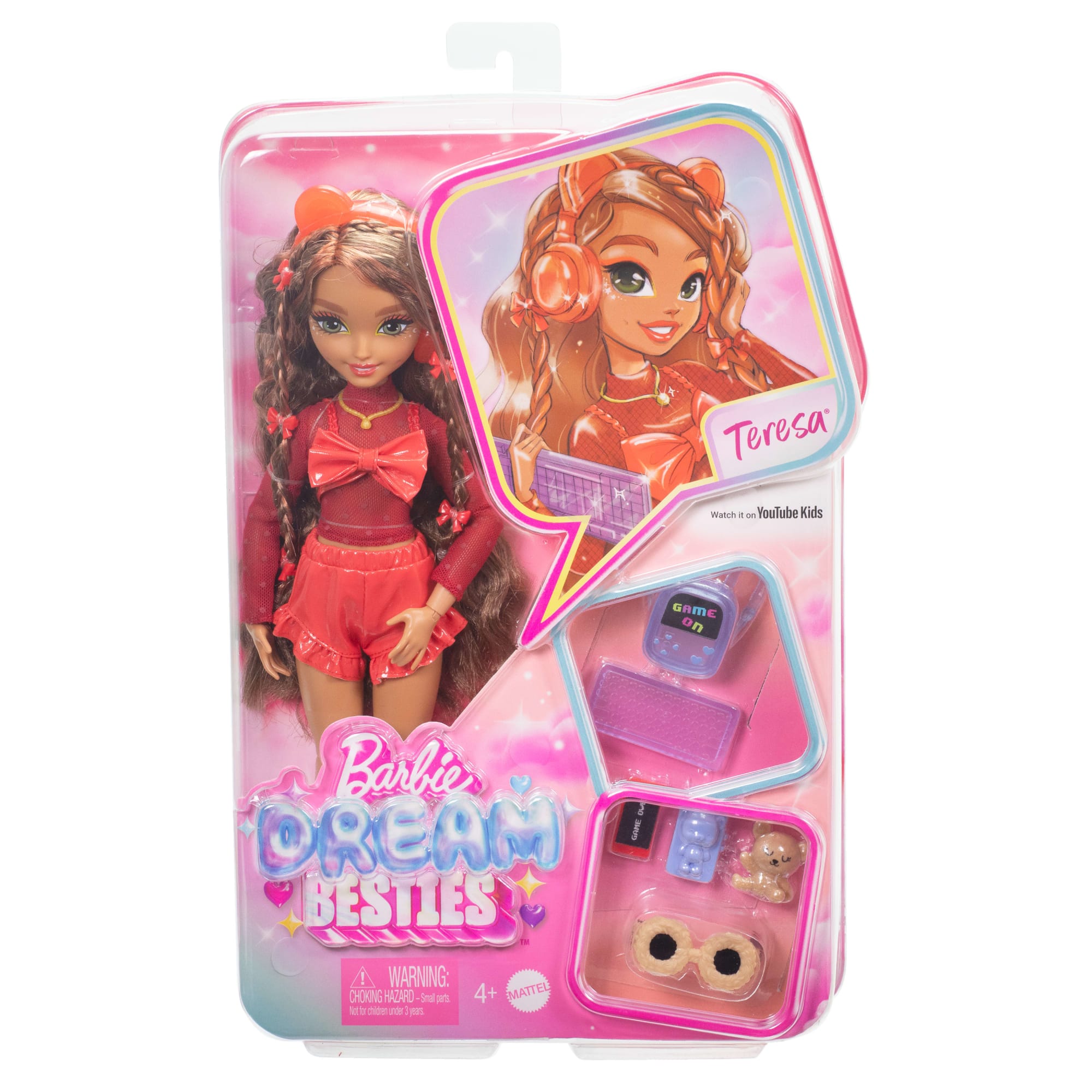 Barbie Dream Besties Teresa Κούκλα Με Αξεσουάρ Με Θέμα Τα Βιντεοπαιχνίδια, 10 Κομμάτια