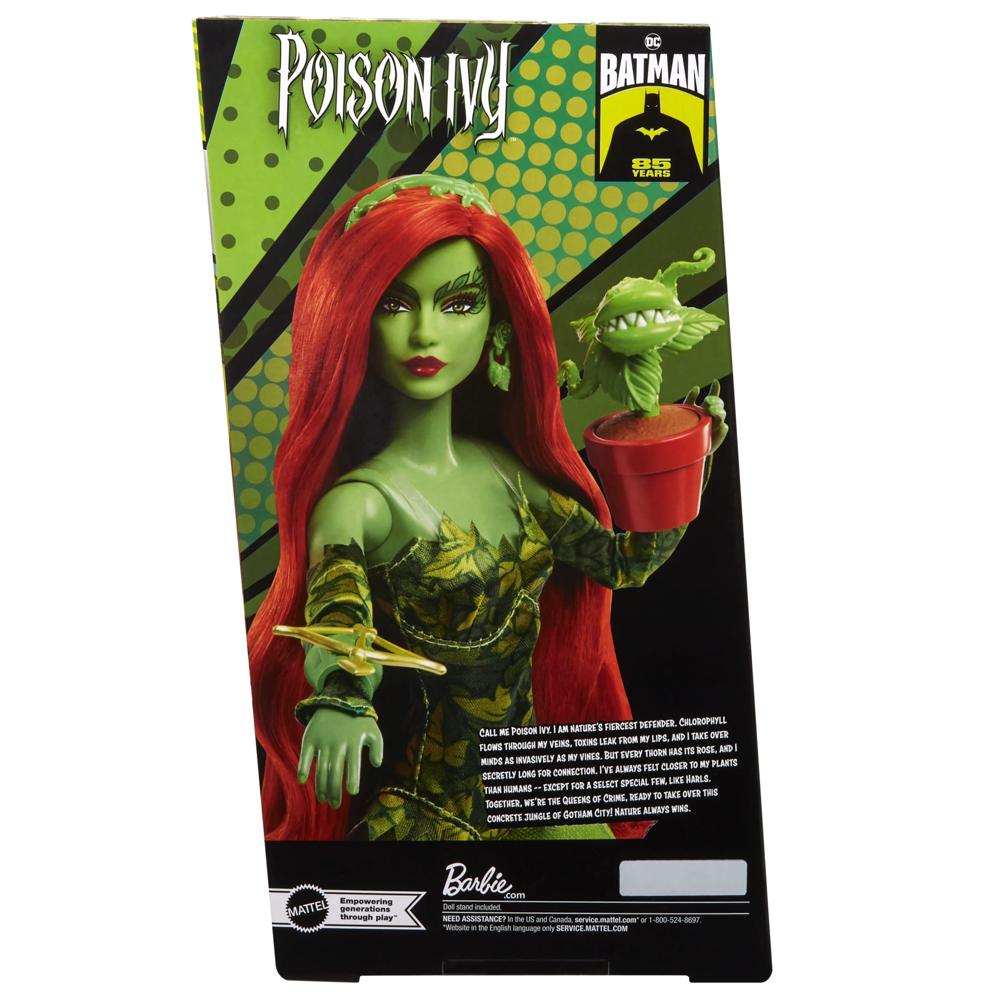 Barbie Signature Poison Ivy, Bambola Da Collezione Con Corpo Snodabile, Abito Iconico E Accessori, Da Collezione Dc Batman 85° Anniversario, Hrm51