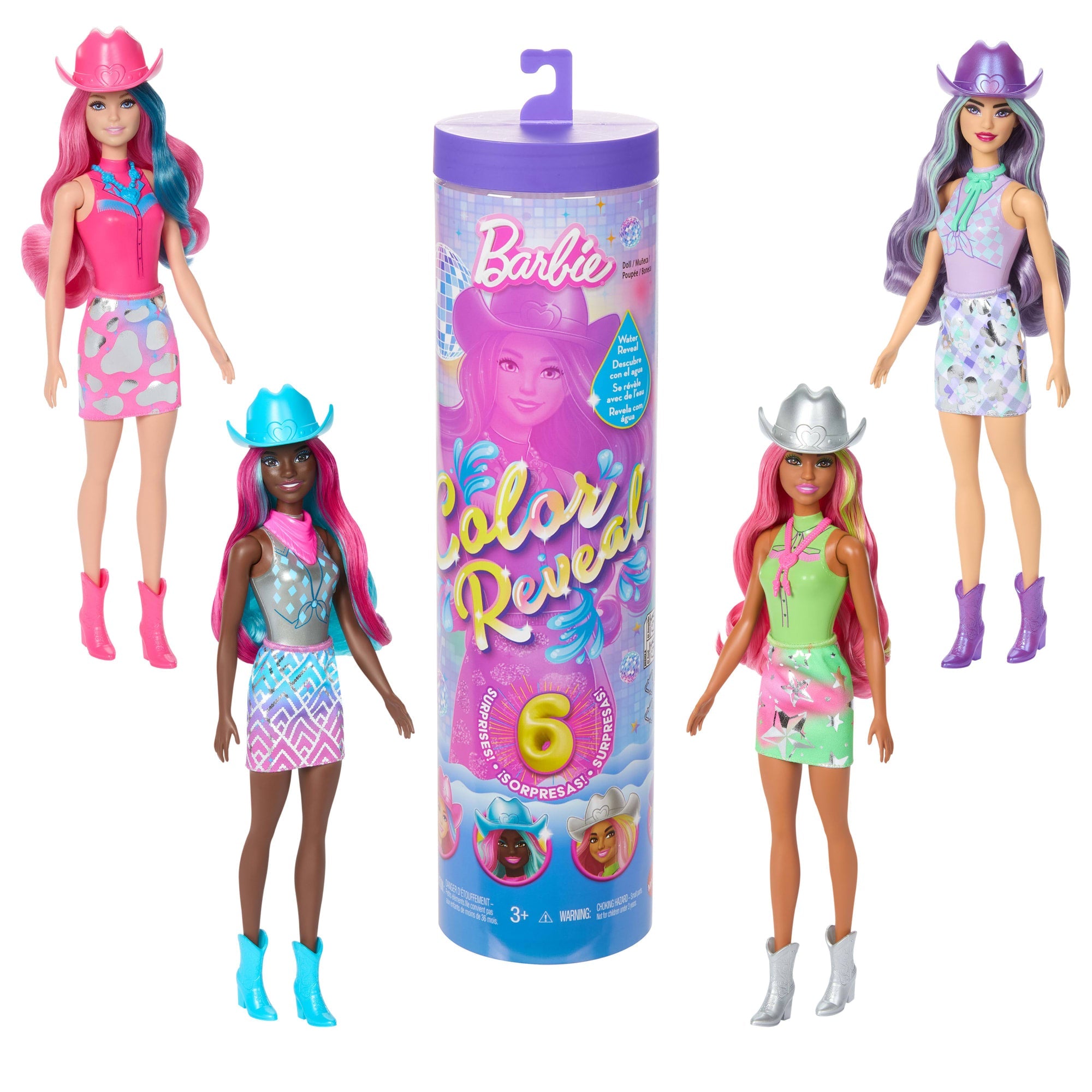 Barbie Color Reveal Discoster Serie, Modepop En Accessoires Met 6 Verrassingen (Stijlen Kunnen Variëren)