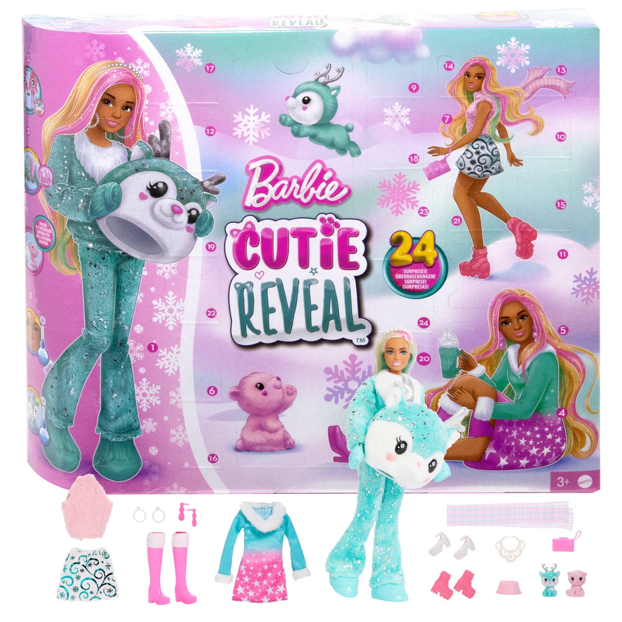 Barbie-Calendrier De L’Avent Cutie Reveal-1 Poupée Et 24 Surprises