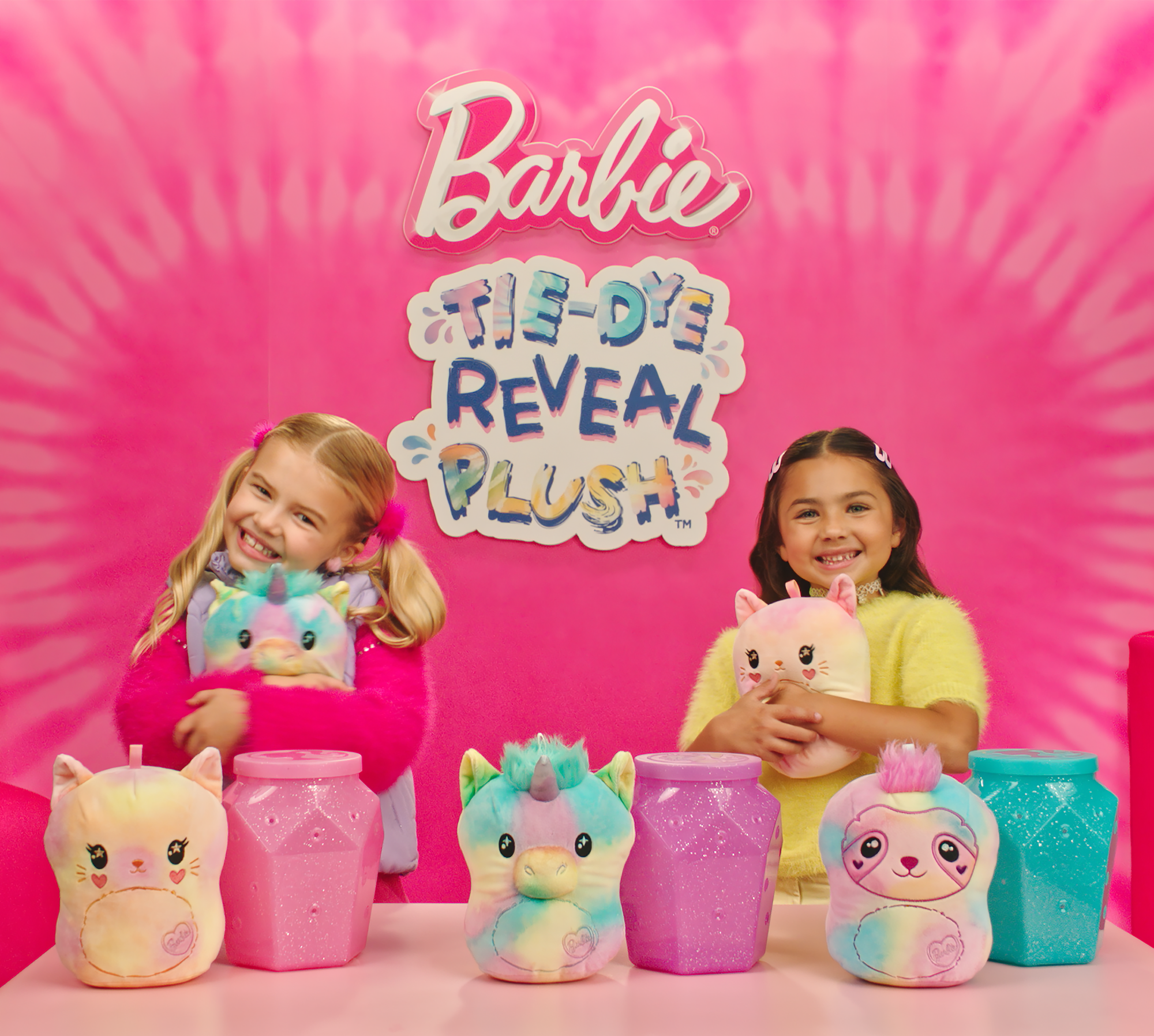 Peluches De Barbie Tie-Dye Reveal, Animal De Peluche De 17,7Cm Con Tela Lavable