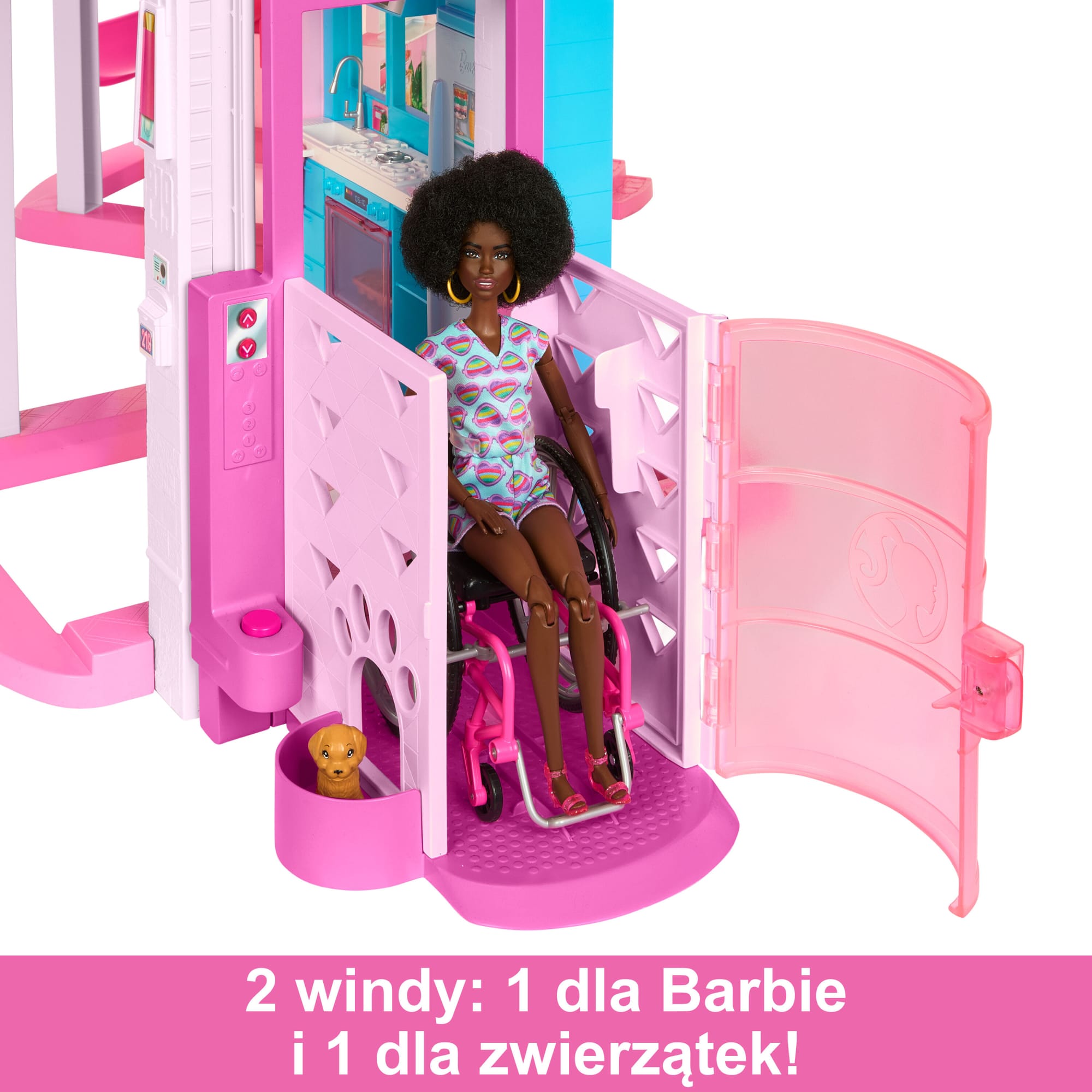 Barbie Dreamhouse Dom Marzeń Domek dla lalek z wysoką zjeżdżalnią