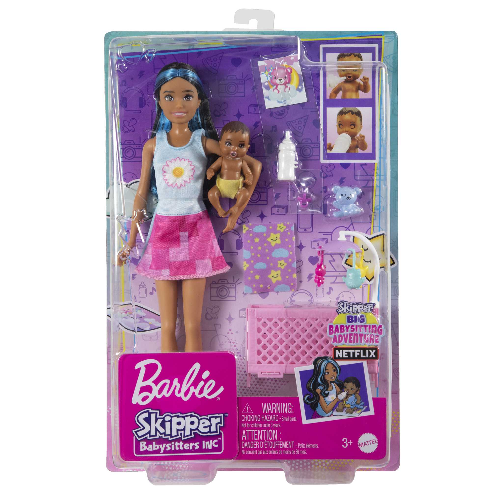 Barbie Pop En Accessoires, Babysitter Skipper Met Wiegje, Speelset