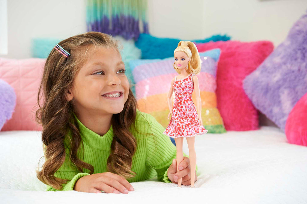 Barbie Fashionistas-Puppe Nr. 205 Mit Blondem Pferdeschwanz Und Blumenkleid