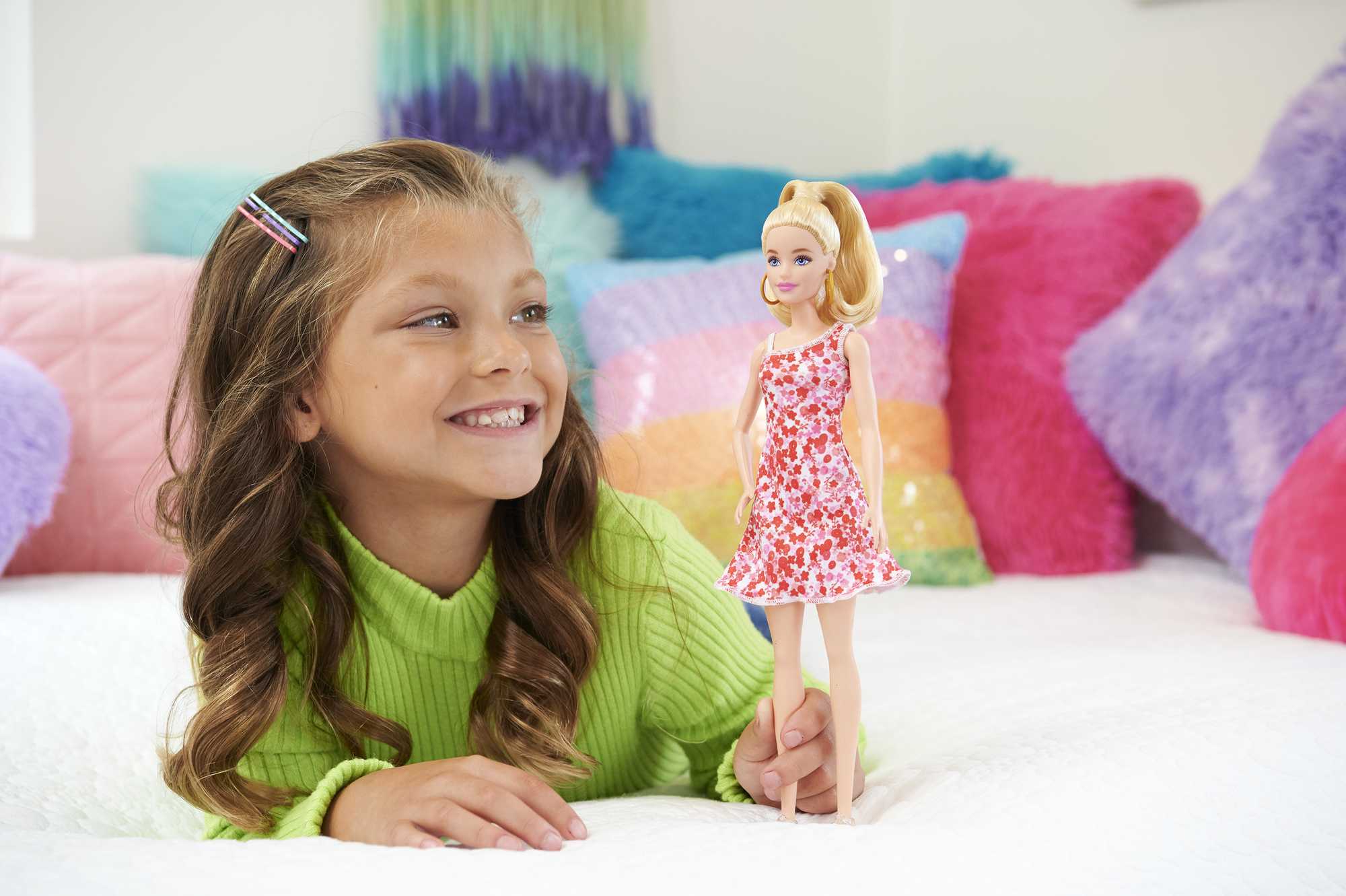 Barbie Fashionistas-Puppe Nr. 205 Mit Blondem Pferdeschwanz Und Blumenkleid