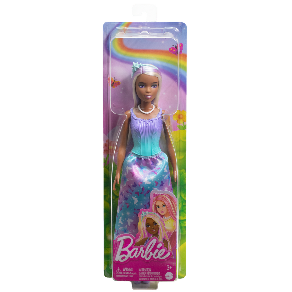 Muñecas Barbie De La Realeza Con El Pelo Colorido, Faldas Con Estampado De Mariposas Y Accesorios