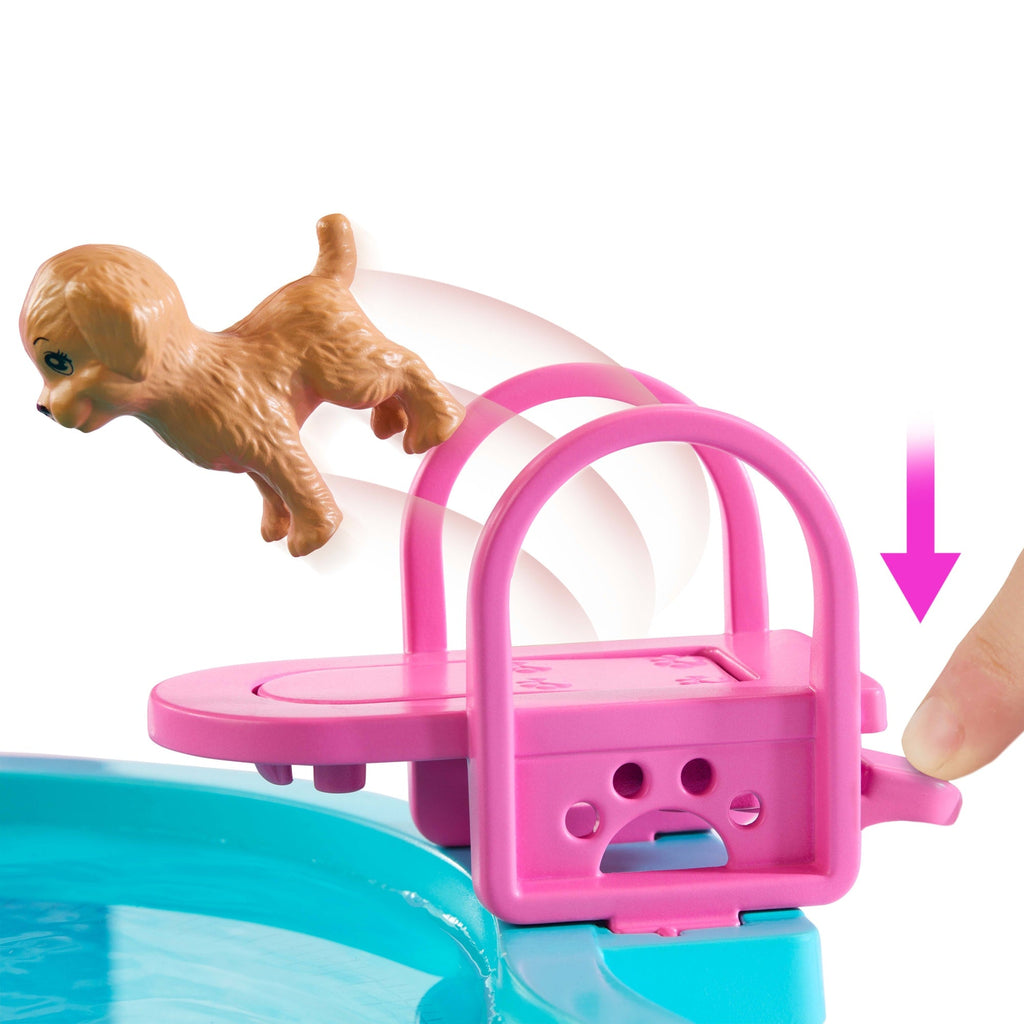Barbie Piscina Dei Sogni, Playset Con Scivolo E Vasca Idromassaggio, Oltre 20 Accessori Come Cuccioli, Galleggianti E Molto Altro