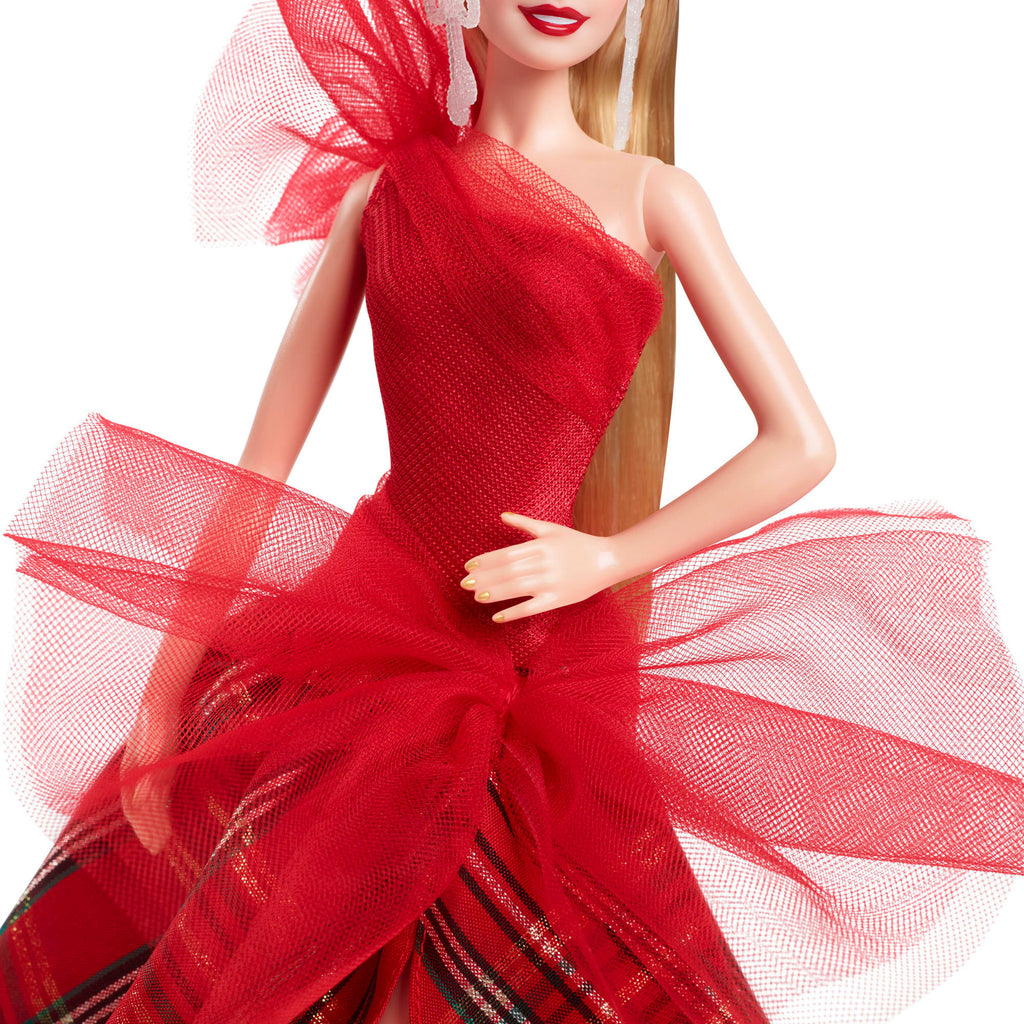 Barbie Signature, Barbie Magia Delle Feste 2024, Regalo Per Collezionisti Per Le Feste, Bionda Con Abito A Quadri