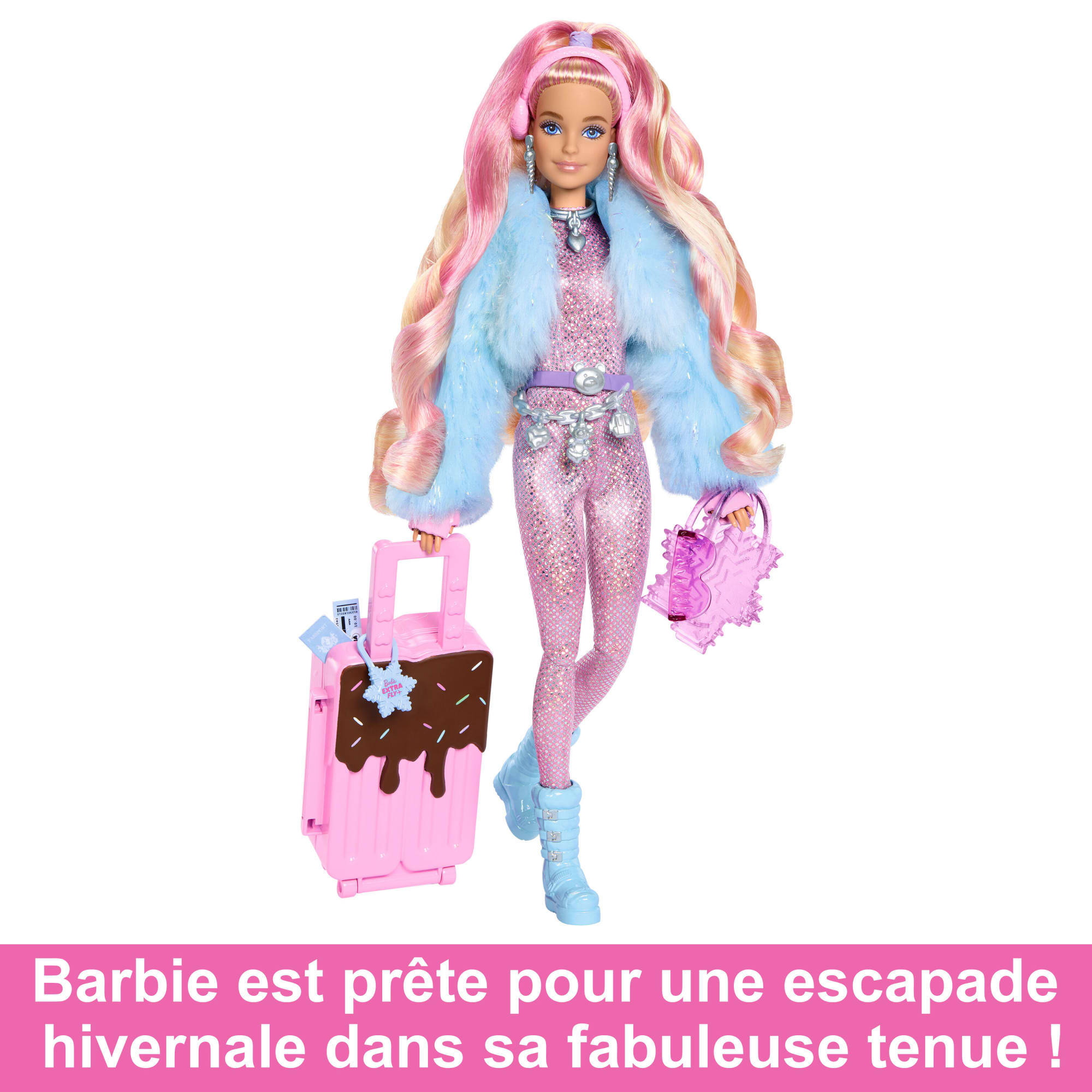 Barbie -Barbie Extra Cool-Poupée voyage en tenue d’hiver