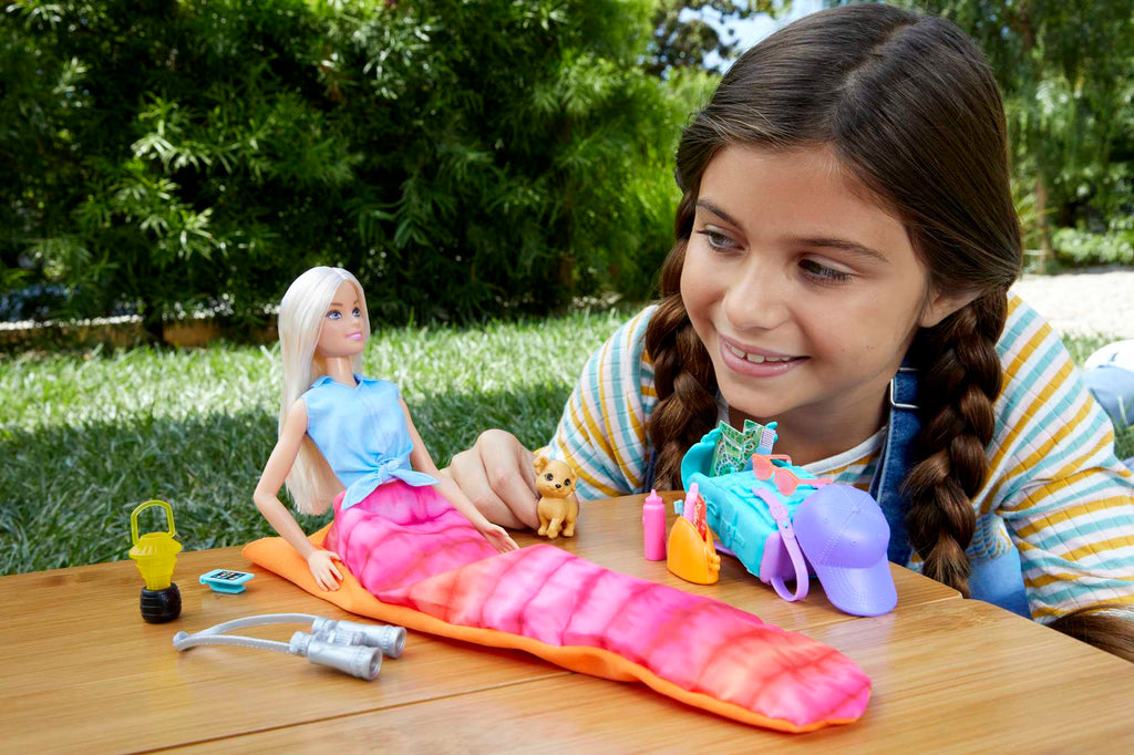 Barbie "It Takes Two Camping" Set Inkl. Malibu Puppe, Hund & Zubehör