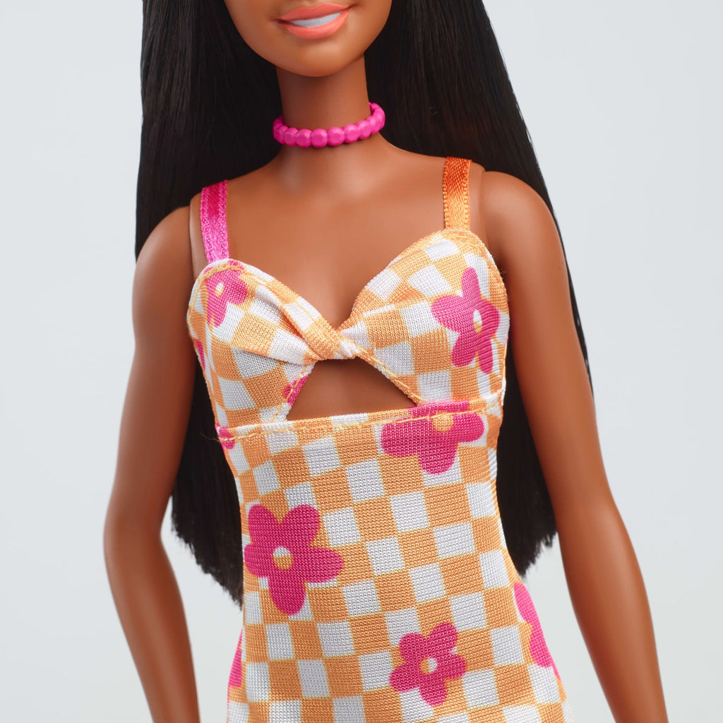 Barbie Fashionistas-Puppe Nr. 233 Mit Blumen-Midi-Karokleid Und Schwarzem Haar