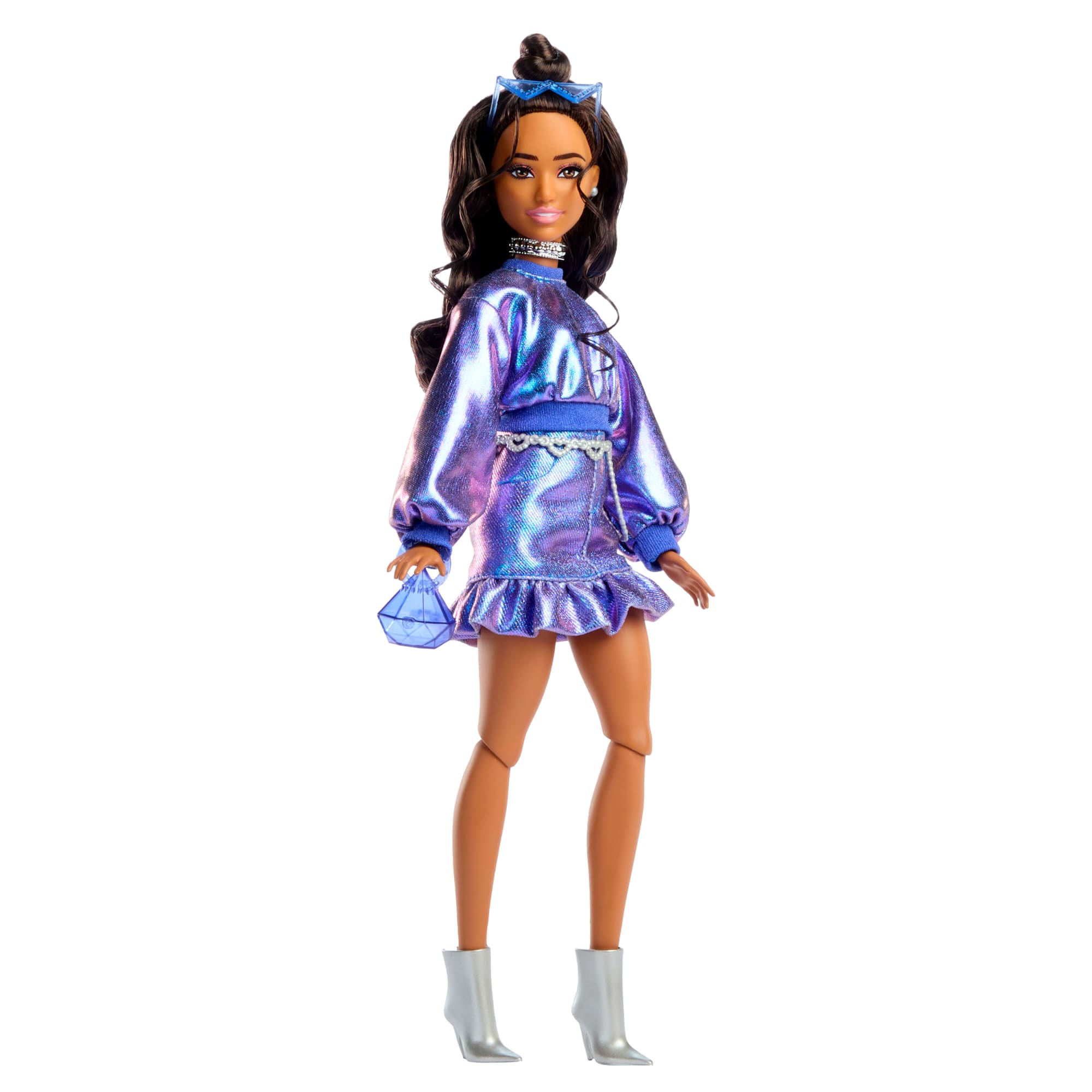 Barbie Deluxe Style Lalka modowa #7 Metaliczny niebieski komplet Zabawka 4+
