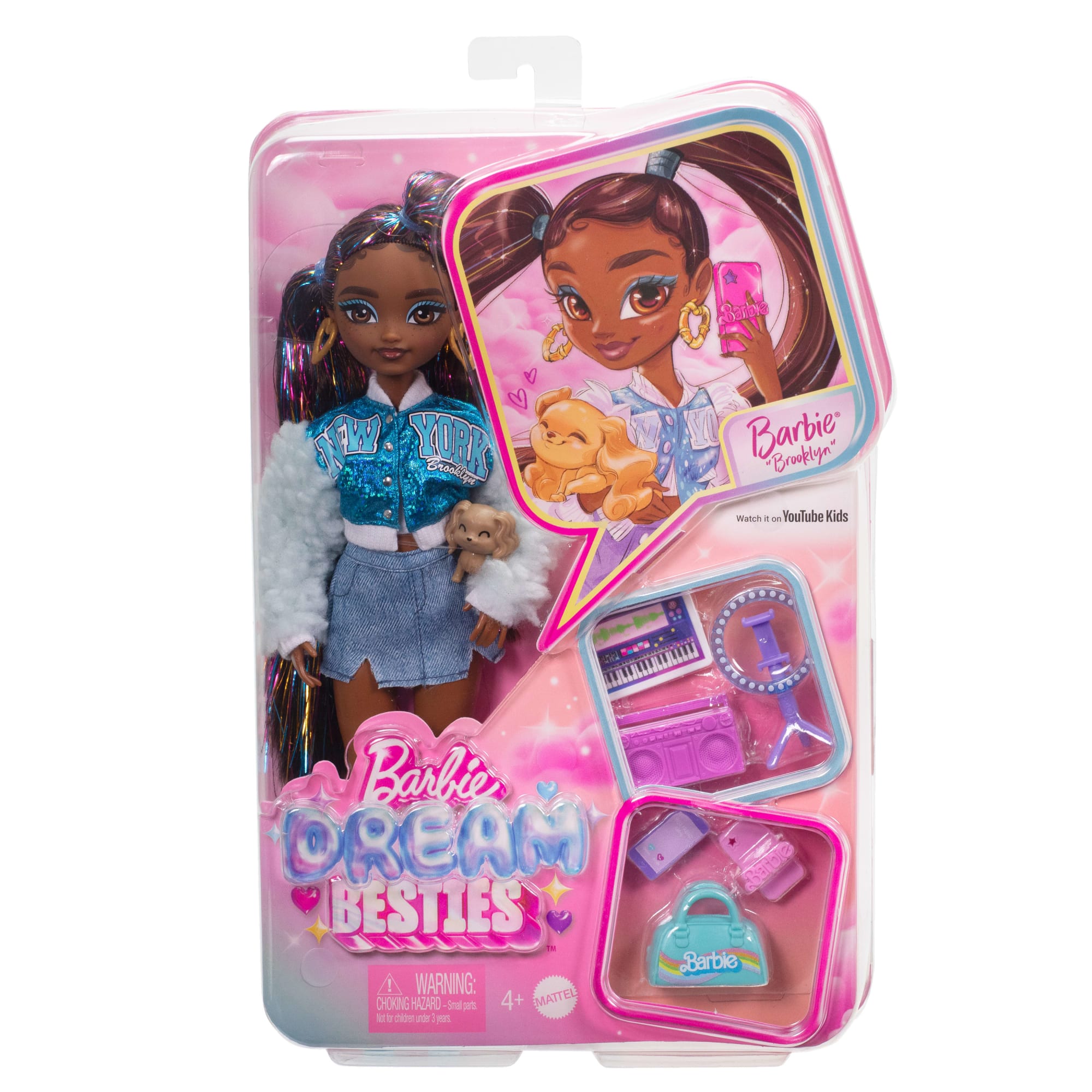 Barbie Dream Besties Barbie 'Brooklyn' Modepop Met 8 Accessoires Met Video- En Muziekthema