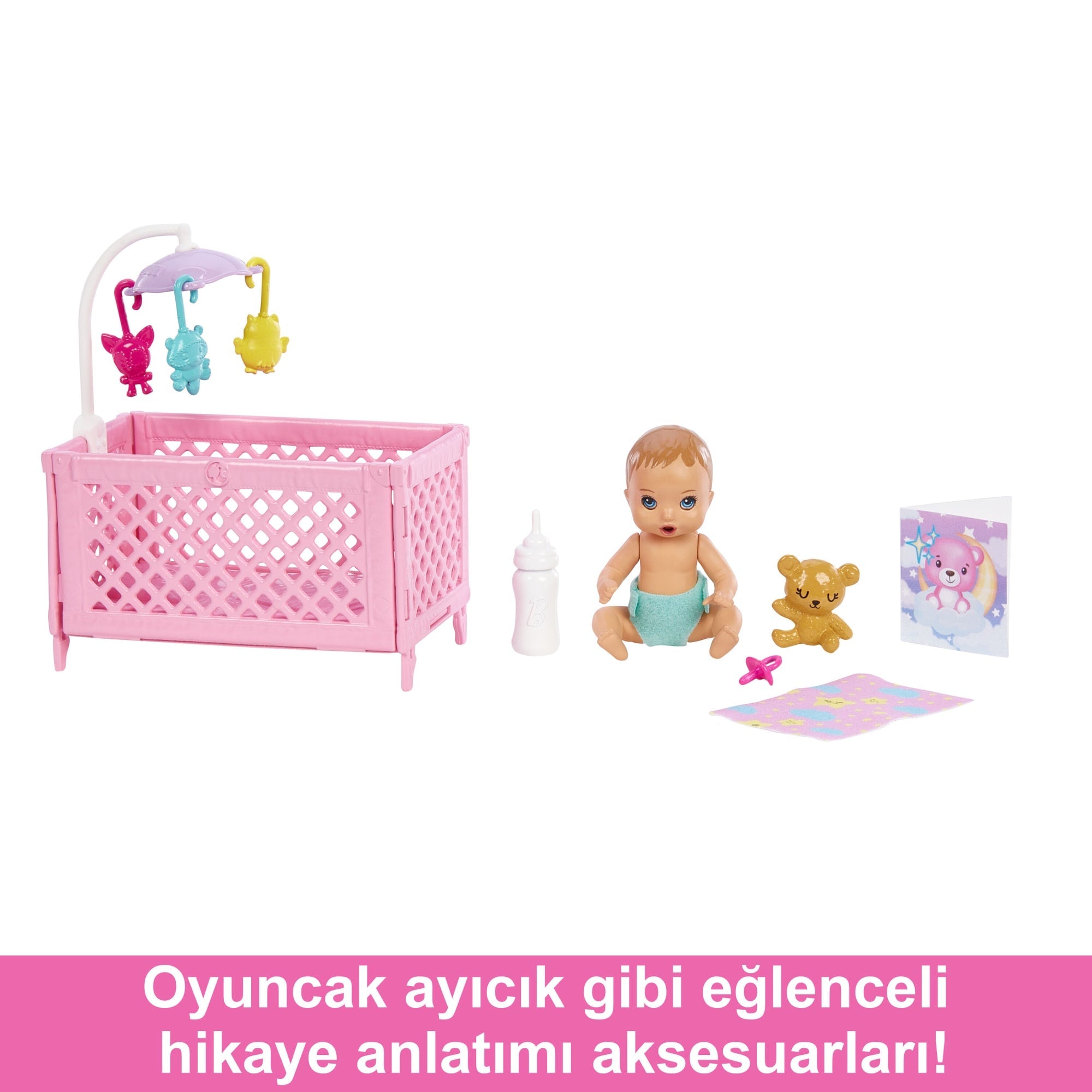 Barbie Skipper Bebek Bakıcısı Oyun Seti, Skipper Bebek, Uykulu Bebek Figürü, Beşik Ve Aksesuarlar