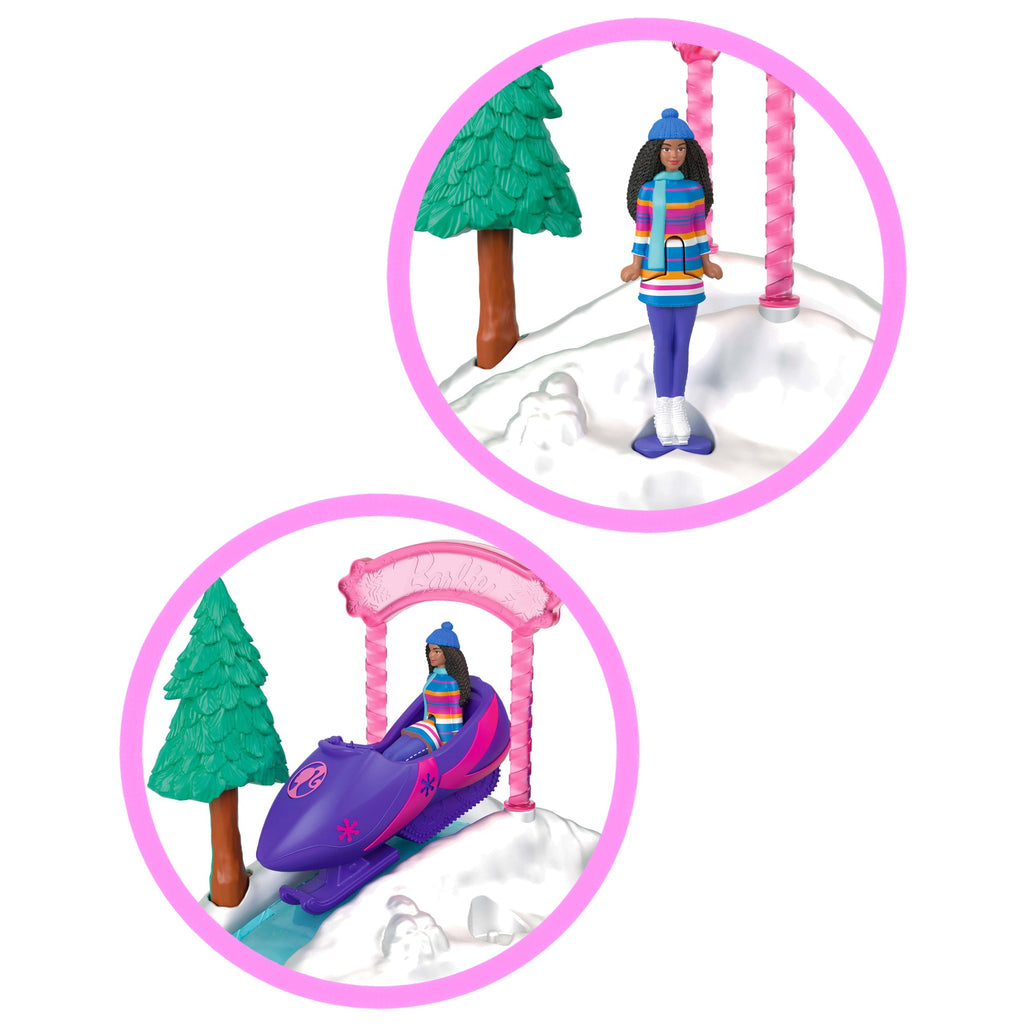 Barbie Mini BarbieLand Skuter śnieżny Zestaw i mini lalka Zabawka 4+