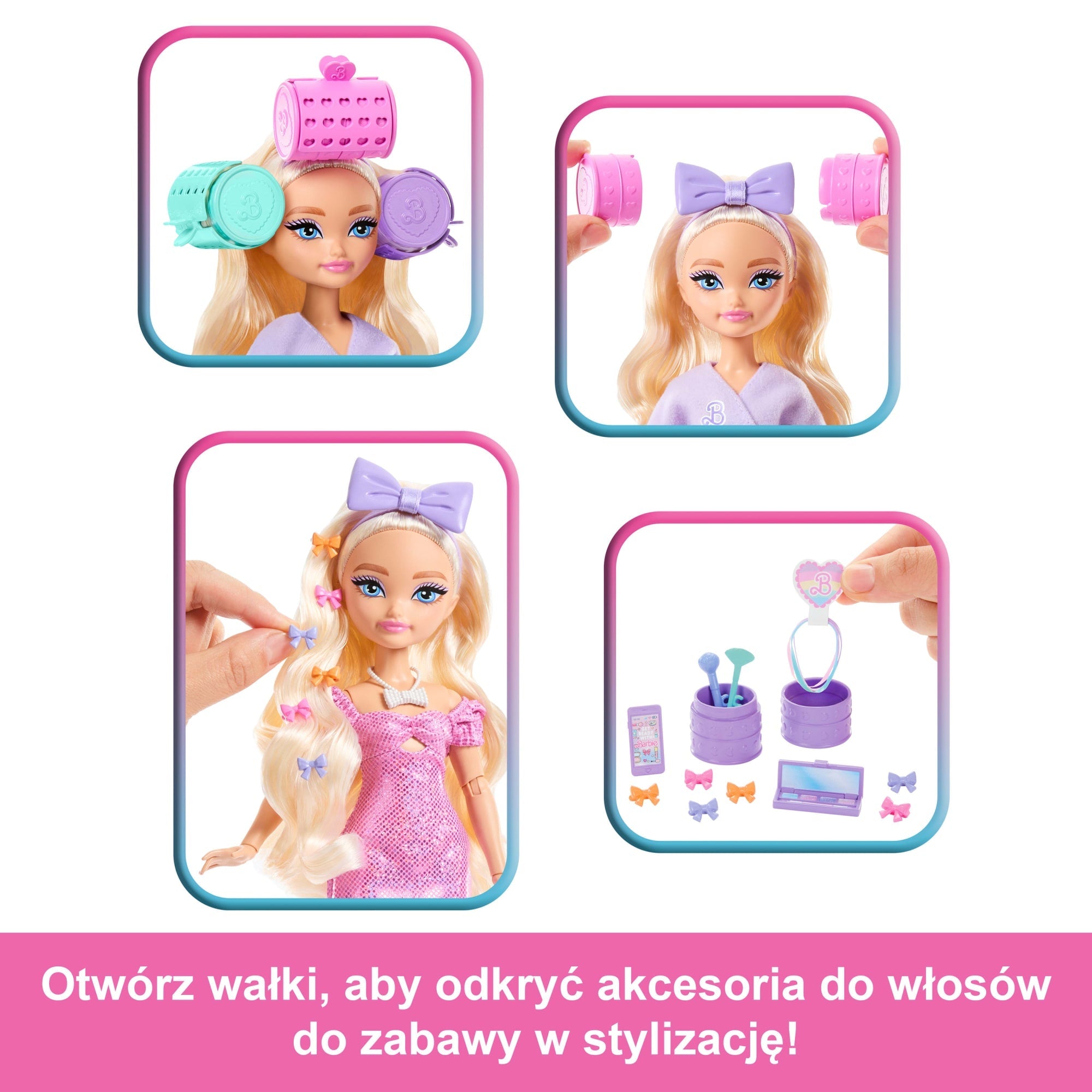 Barbie Dream Besties Malibu Wyszykuj się ze mną Lalka + akcesoria Zestaw Zabawka 4+
