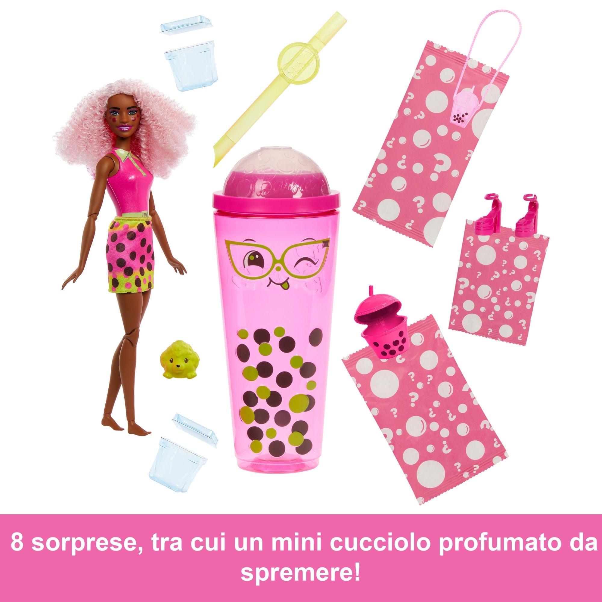 Barbie Pop Reveal Serie Bubble Tea, Bambola E Accessori, Set Con Bambola Berry Bliss Profumata Alla Moda