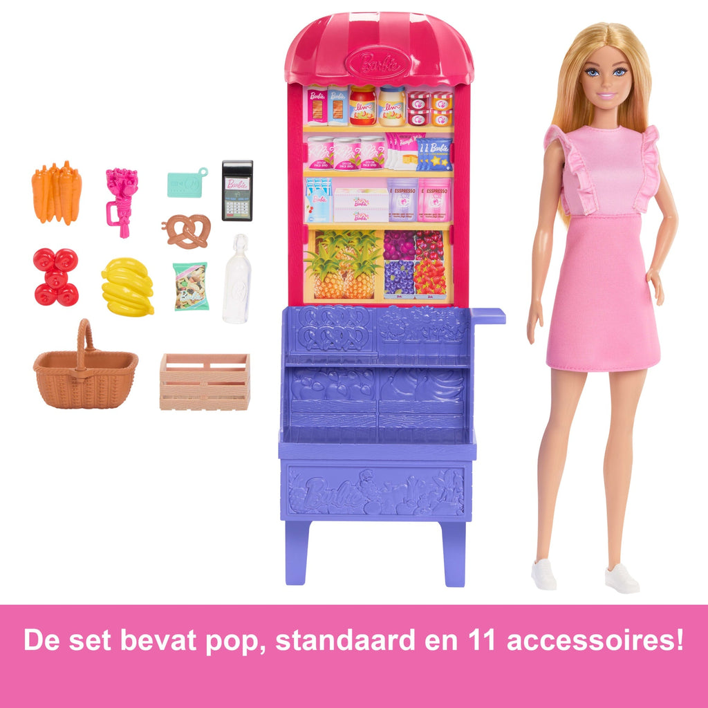 Barbie En Teresa Recept Voor Vriendschap Malibu Op De Markt Poppen En Speelset Met 11 Accessoires