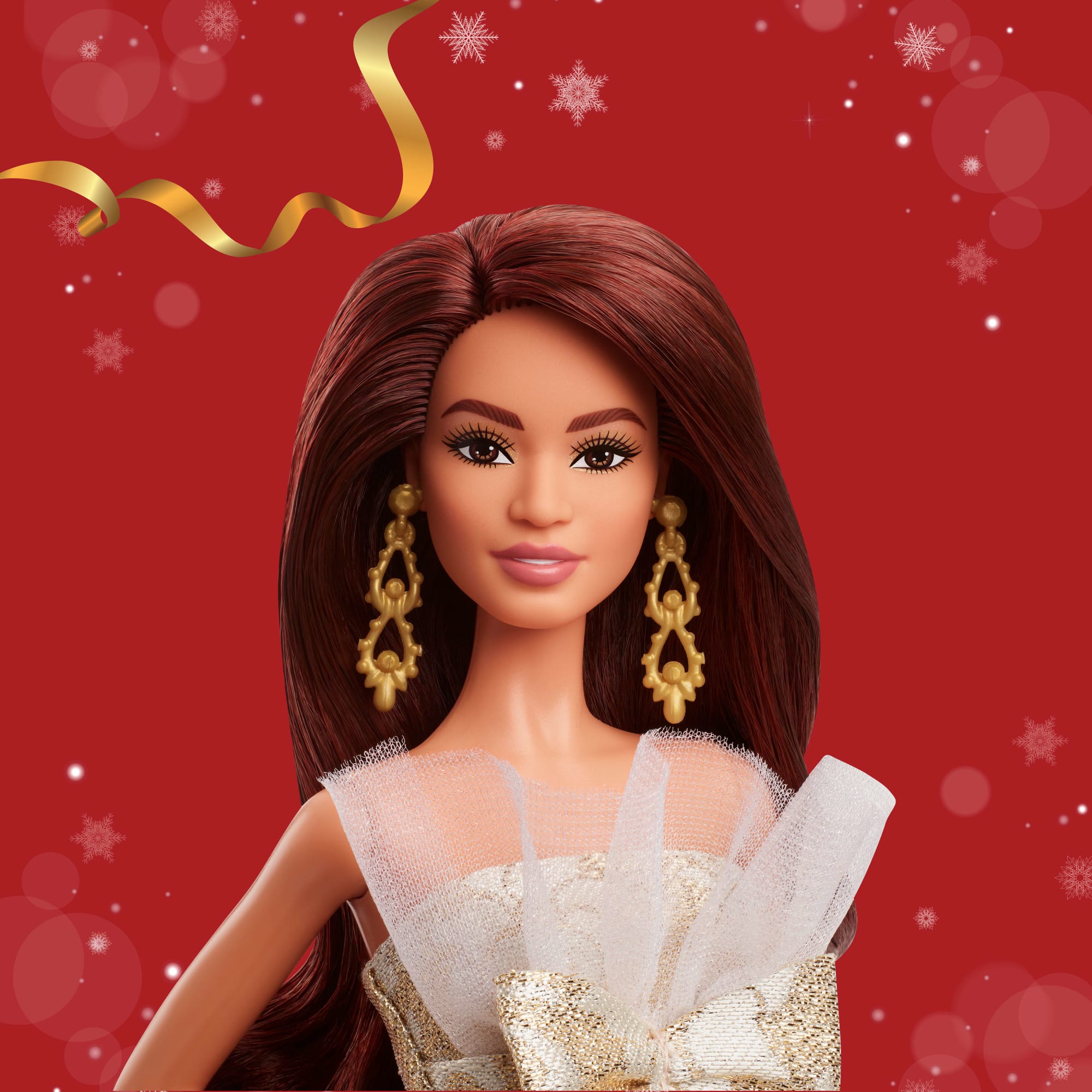Συλλεκτική Κούκλα Barbie Holiday 2025, Καστανομάλλα Με Ασημί Και Χρυσαφί Τουαλέτα,