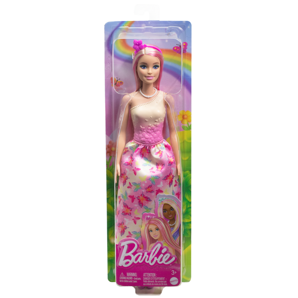 Barbie Muñeca Princesa Falda Mariposas Rosa