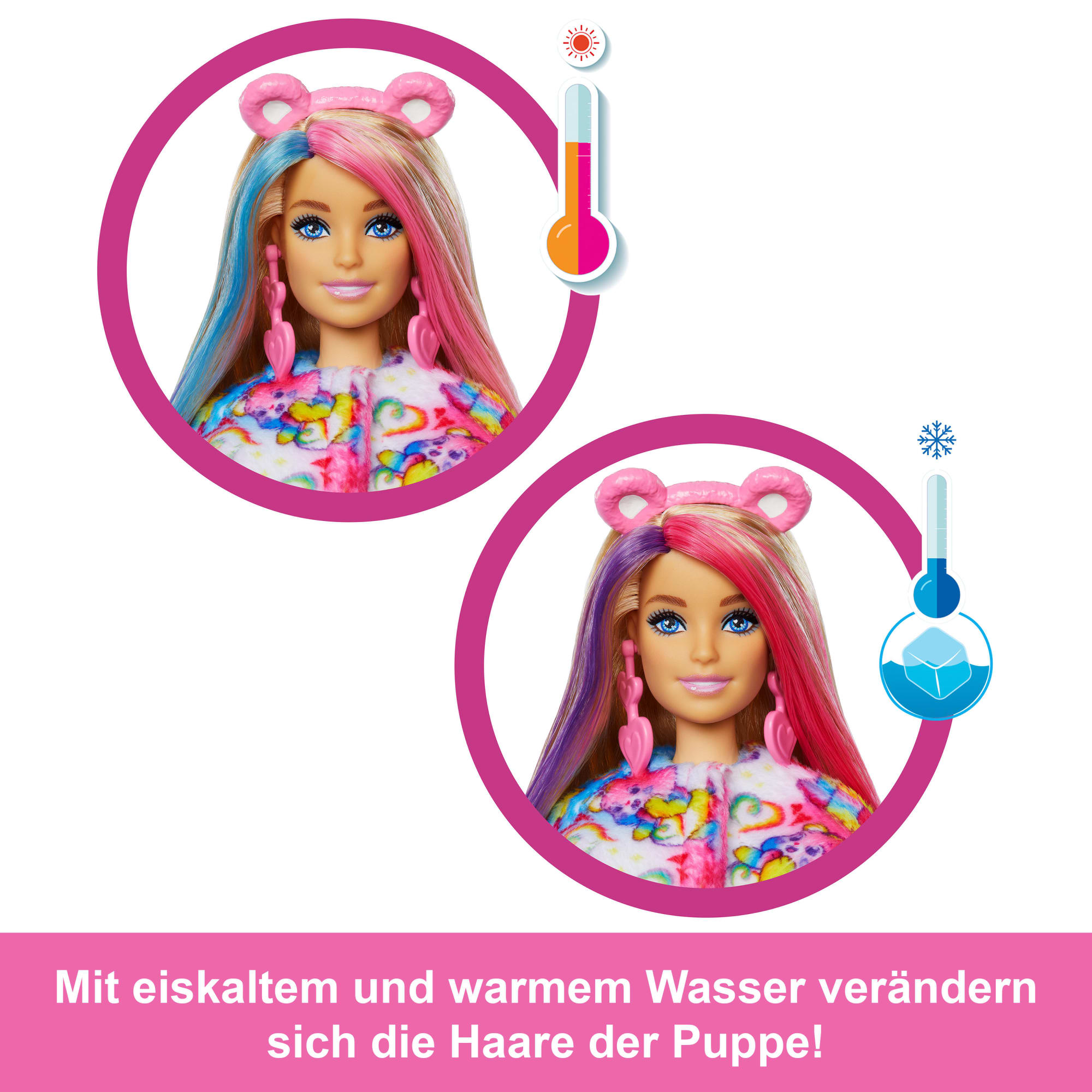 Cutie Reveal Barbie-Puppe Mit Accessoires, Glücksbärchis-Serie 2, Zusammengehörigkeitsbärchi Mit 10 Überraschungen
