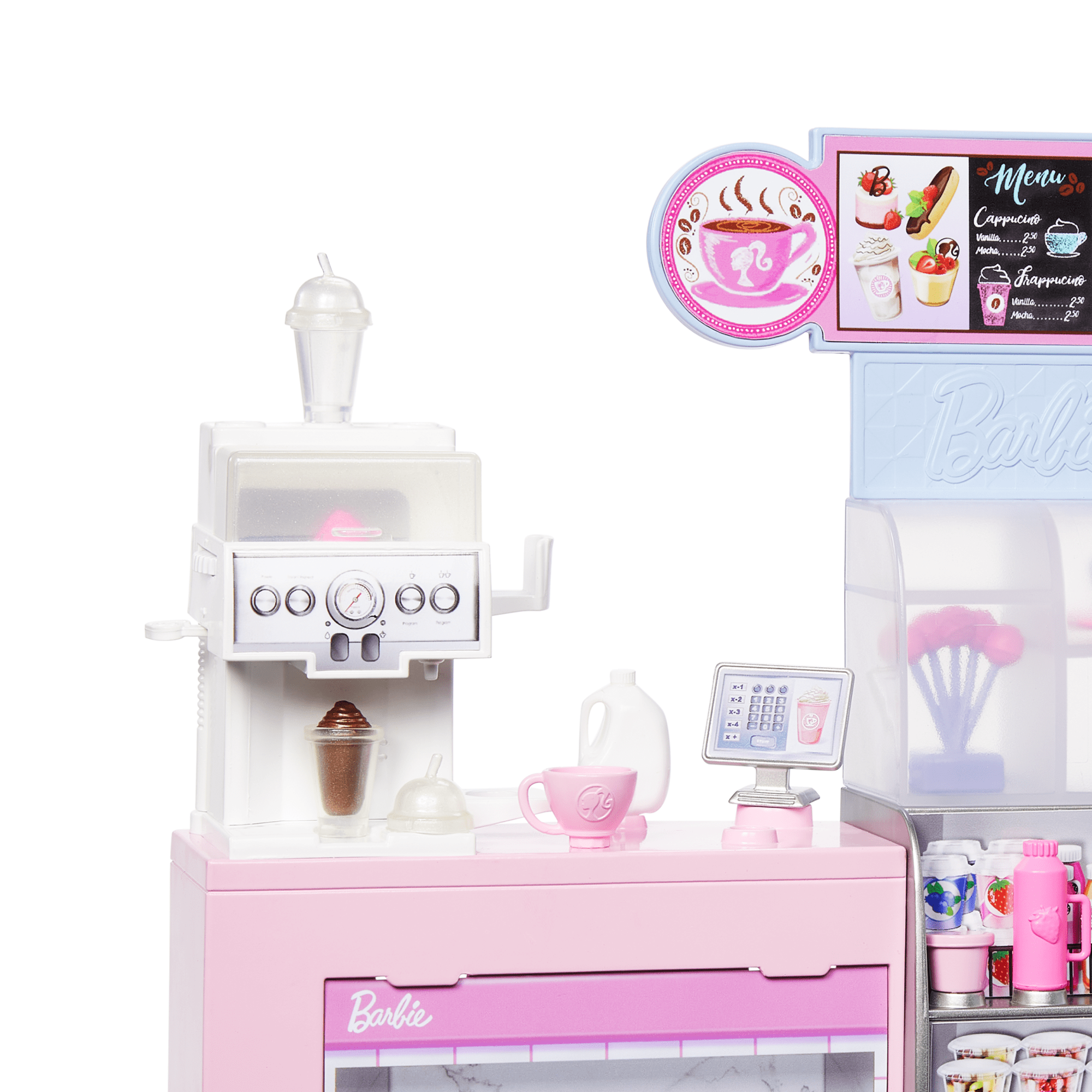 Barbie Caffetteria, Playset Con Bambola Barista Bionda, Macchinetta Per Il Caffè Funzionante E Oltre 10 Accessori