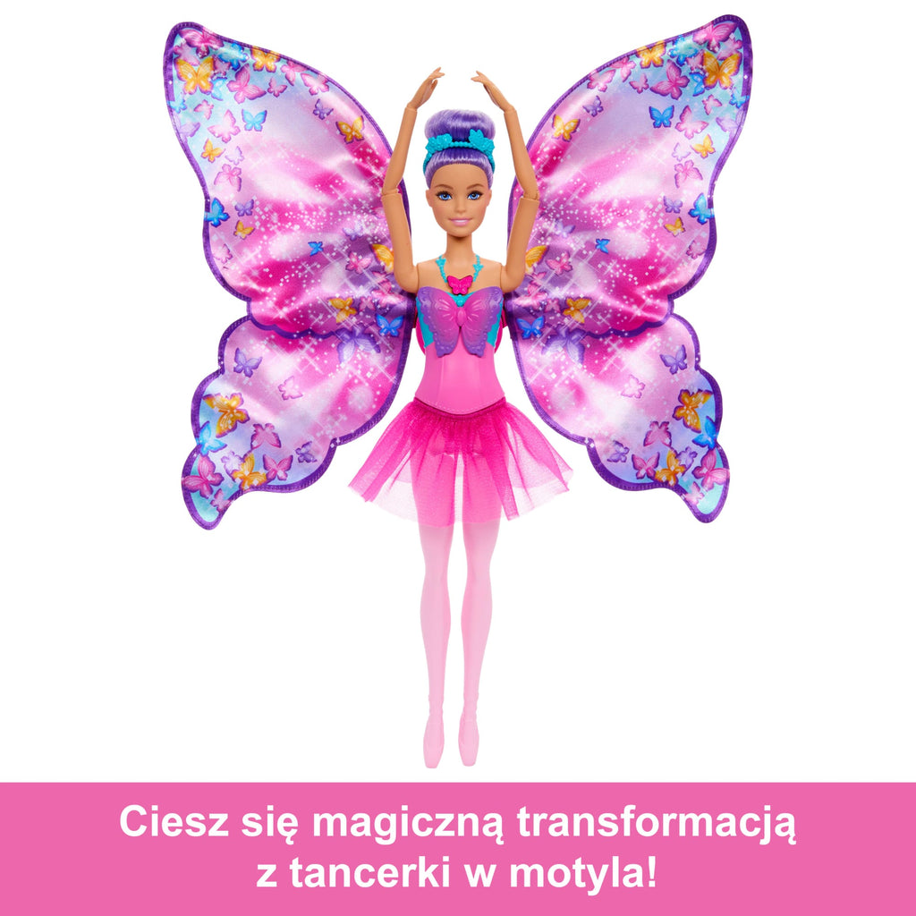 Barbie Motylkowa baletnica 2 w 1 Lalka z magiczną przemianą