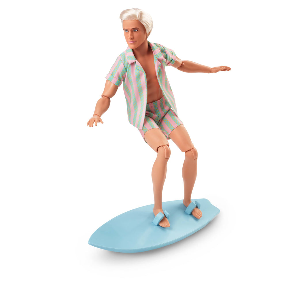 Muñeco Ken De La Película De Barbie Con Un Conjunto Playero A Rayas Pastel