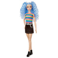 Barbie Fashionistas Puppe (Blaue Haare) Im Regenbogen-Shirt Und Rock