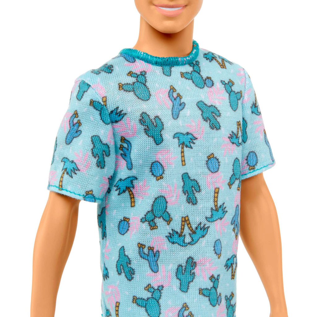 Muñeco Ken De Barbie Fashionistas N. 211 Con Pelo Rubio Y Camiseta De Cactus