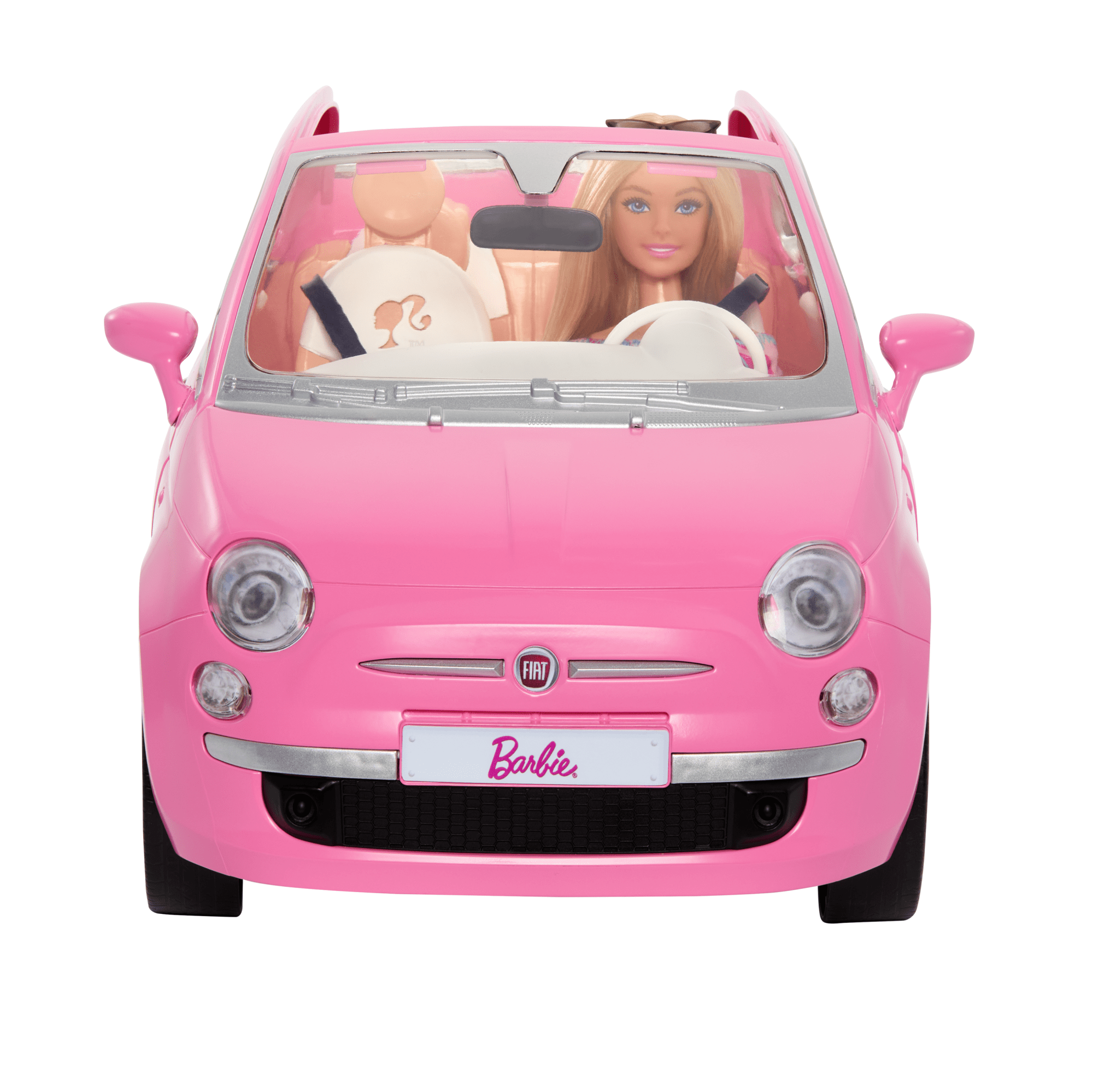 Conjunto De Muñeca Barbie Y Vehículo Fiat 500, Muñeca De Moda Rubia Con Coche De Juguete Rosa Y Accesorios