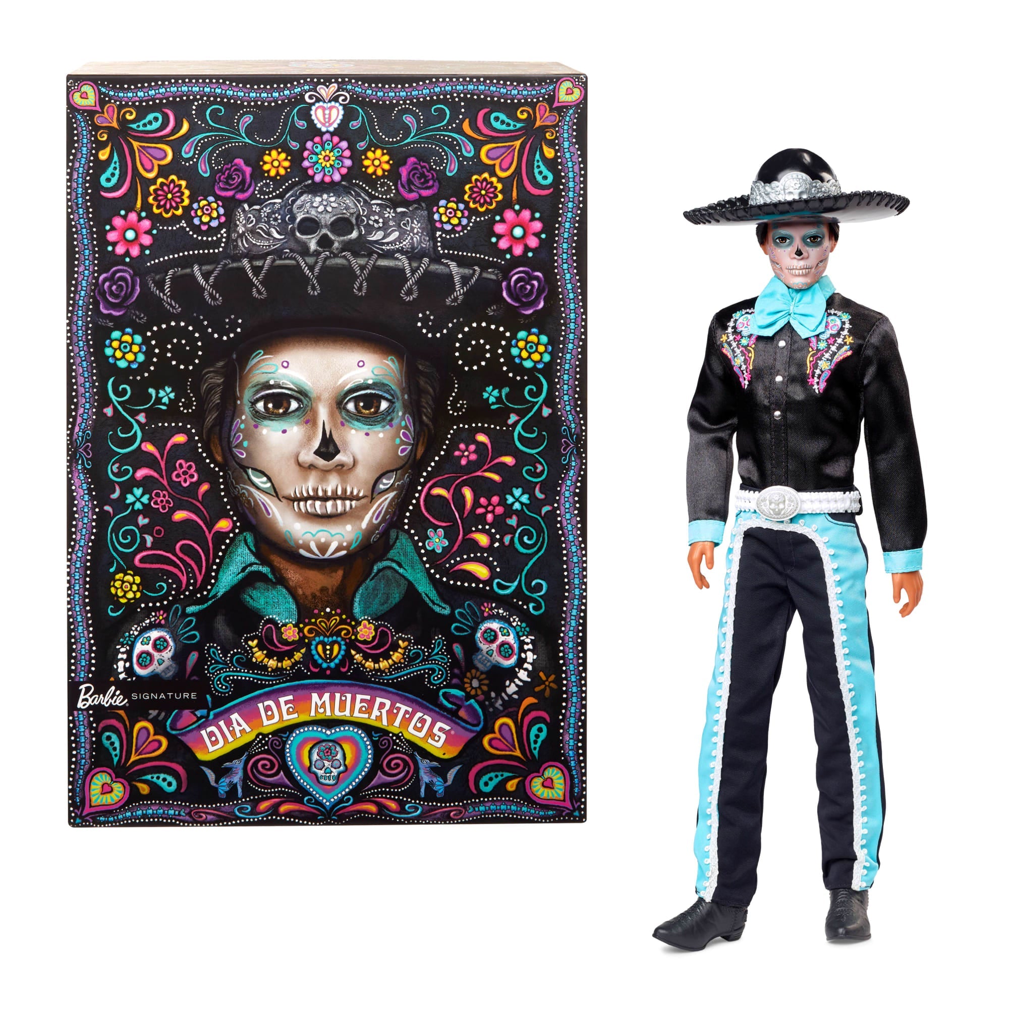 Barbie-Día De Muertos 2024-Poupée Ken Avec Costume Noir Et Chapeau