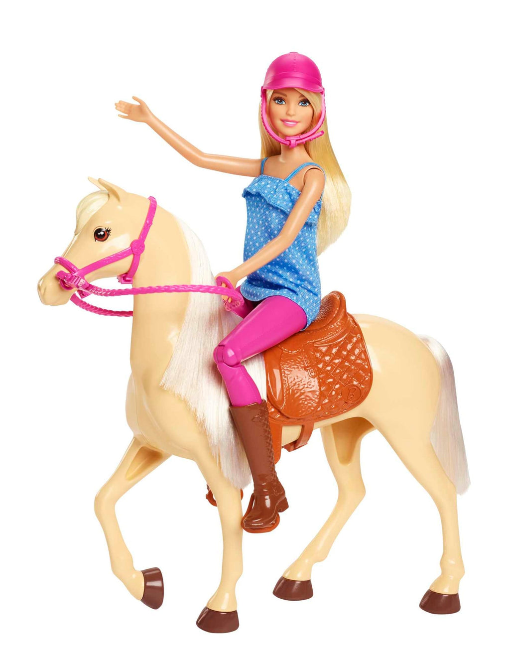 Barbie Pferd Mit Puppe (Blond), Anziehpuppe, Modepuppe, Pferde Spielzeug