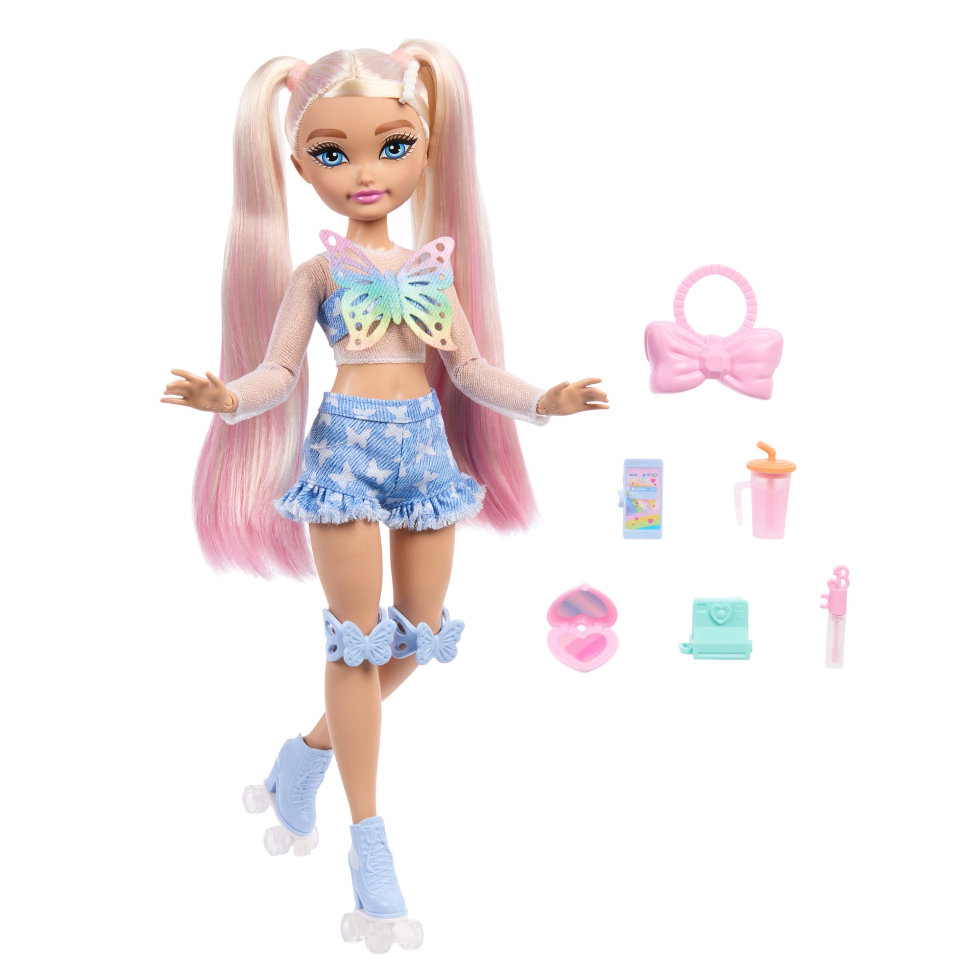 Muñeca Patinadora De Moda Barbie Dream Besties 'Malibu' Con 9 Accesorios De Maquillaje Temáticos