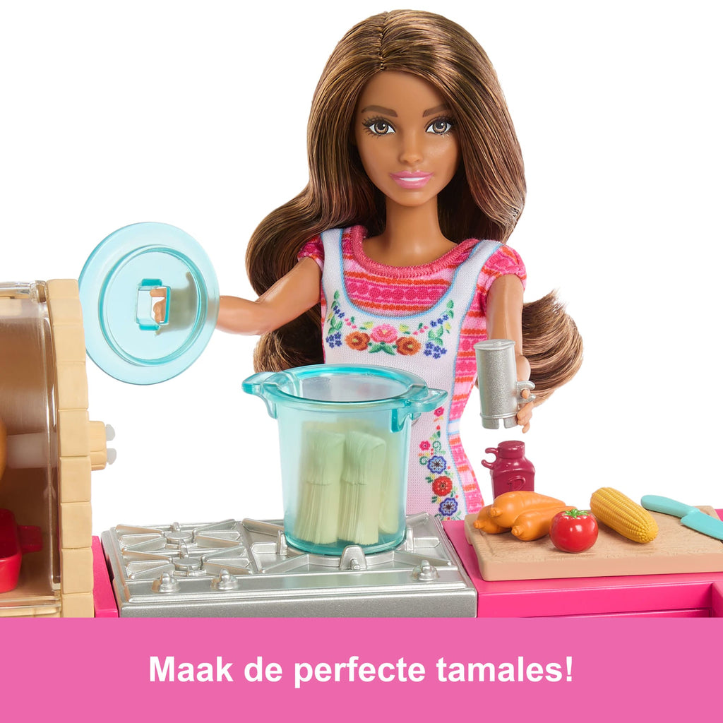 Barbie En Teresa Recept Voor Vriendschap Teresa Pop En Keuken Speelset Met Meer Dan 20 Accessoires
