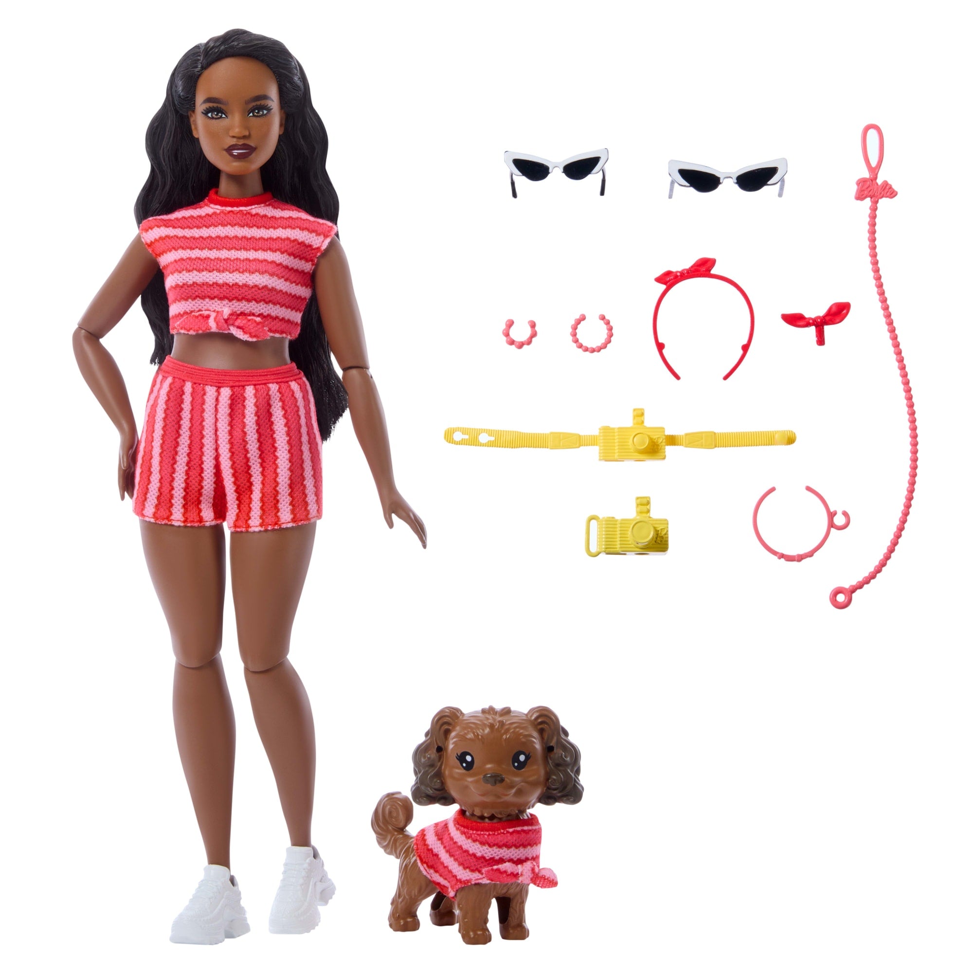 Barbie Jednakowa stylizacja Lalka i piesek – Paski Zestaw lalka, figurka i akcesoria Zabawka 3+