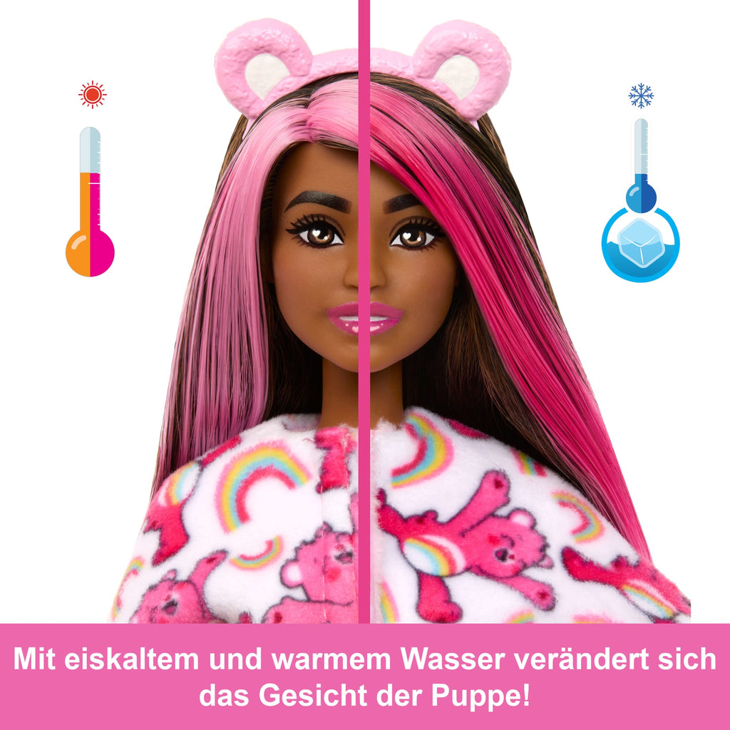 Barbie-Puppe Der Cutie Reveal Glücksbärchis-Reihe Mit Accessoires Und Hurrabärchi-Kostüm, 10 Überraschungen