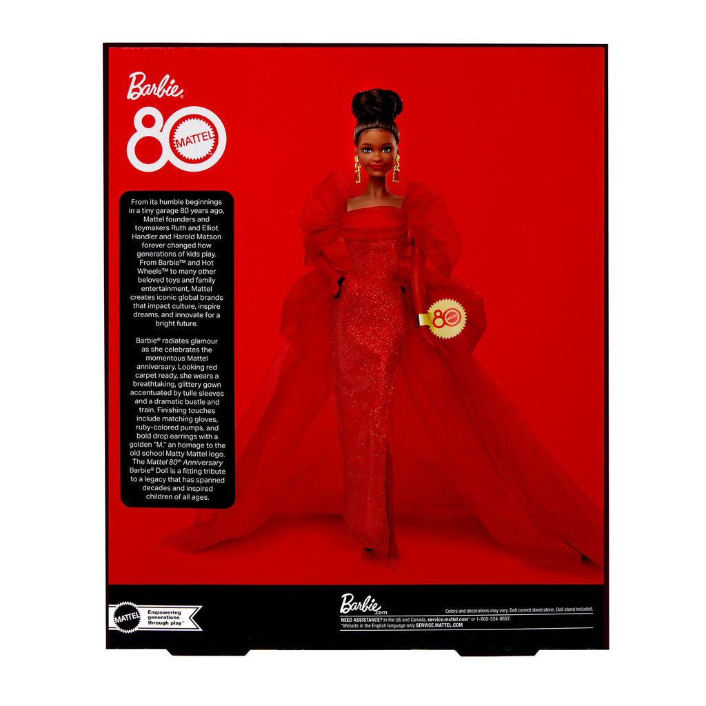 Barbie-Poupée Barbie Spécial 80Ème Anniversaire De Mattel-À Robe Rouge