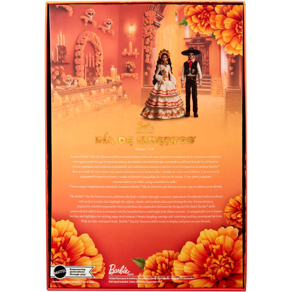 Barbie Signature Día De Muertos 2025, Bambola Da Collezione in Abito Color Crema Con Volant