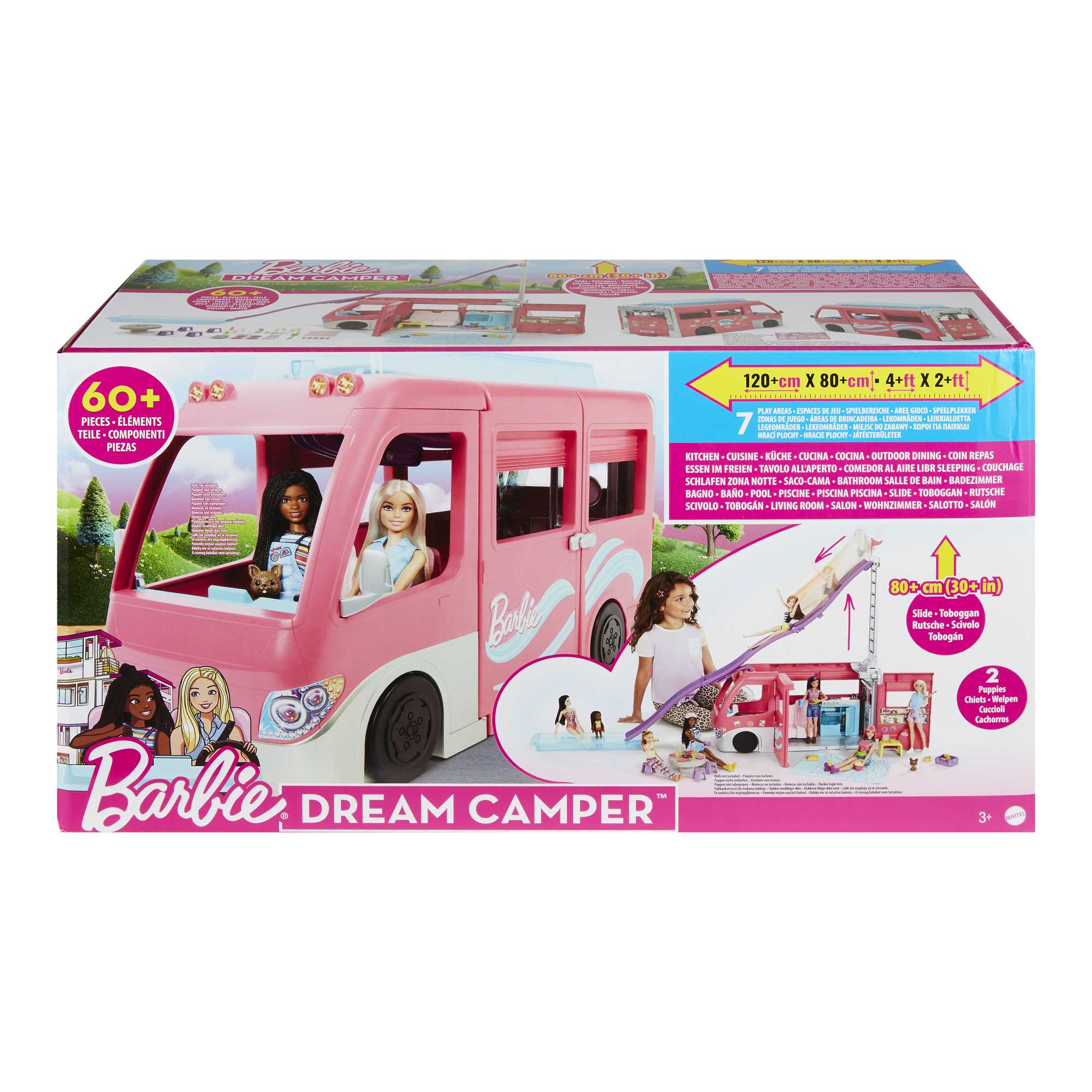 Barbie Dreamcamper, Ruim 73 Cm Hoog Met Zwembad, Glijbaan En Meer Dan 60 Accessoires