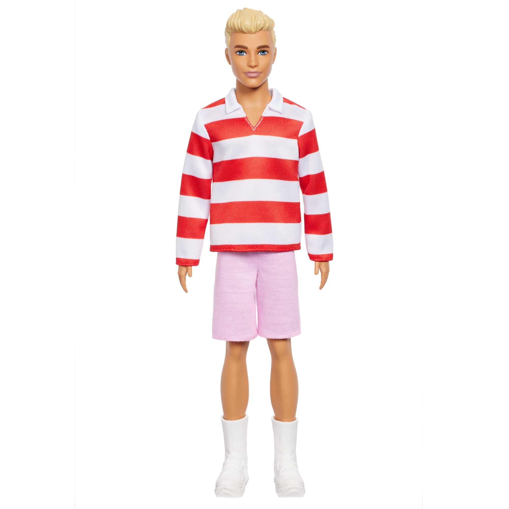 Barbie-Poupée Ken Fashionistas-Avec Haut À Rayures Rouges Et Short