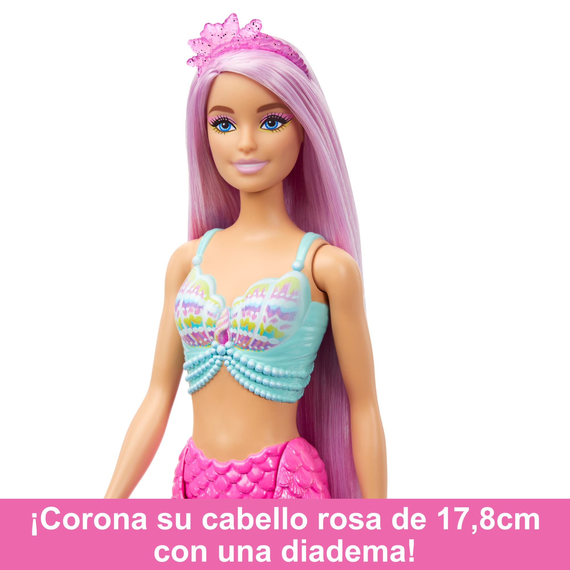 Muñeca Sirena Barbie Con Pelo De Fantasía De 17,8Cm De Largo Y Accesorios Para Jugar A Peinar