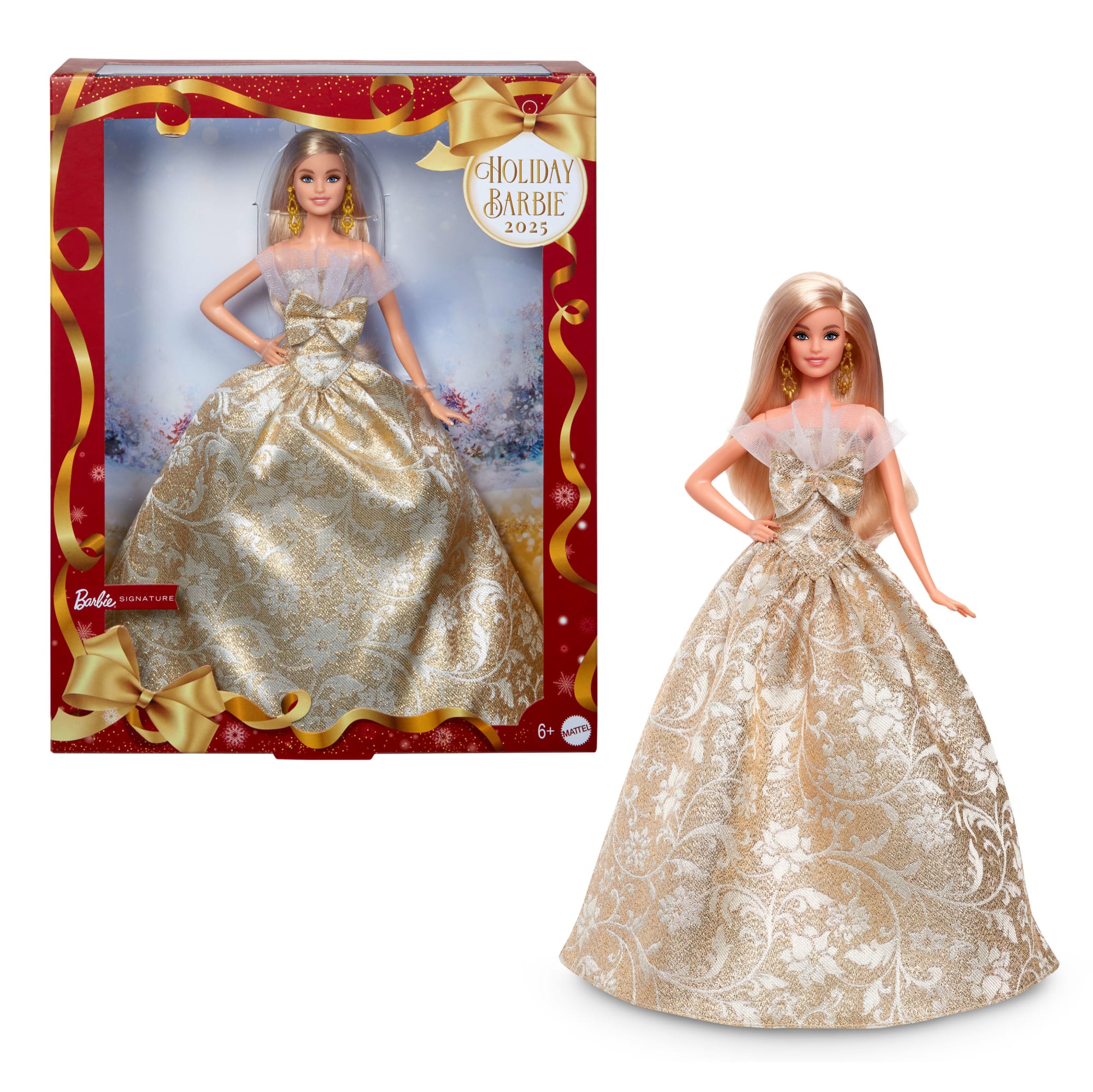 Συλλεκτική Κούκλα Barbie Holiday 2025, Ξανθιά Με Ασημί Και Χρυσαφί Τουαλέτα,