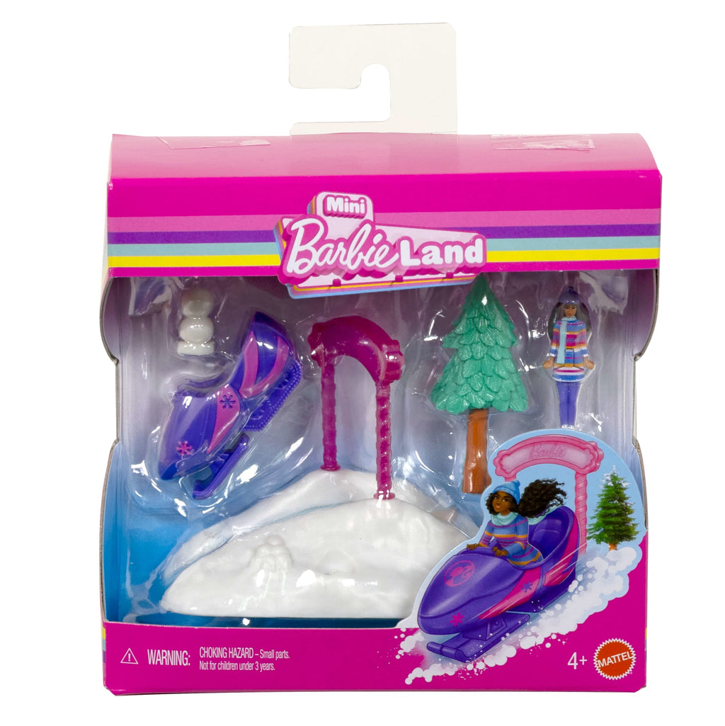 Barbie Mini BarbieLand Skuter śnieżny Zestaw i mini lalka Zabawka 4+