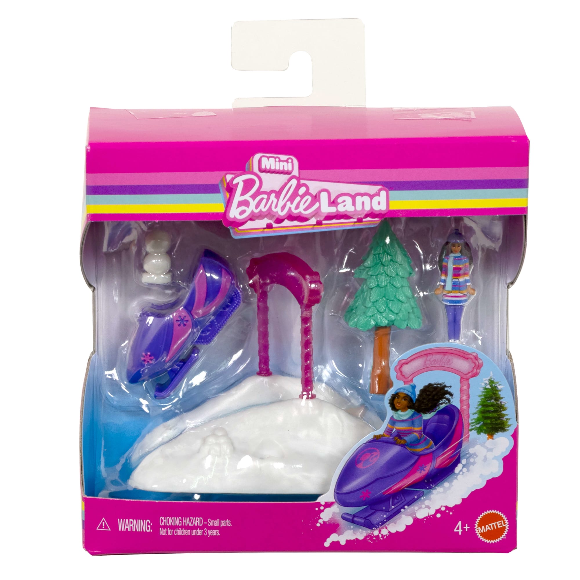 Barbie Mini BarbieLand Skuter śnieżny Zestaw i mini lalka Zabawka 4+